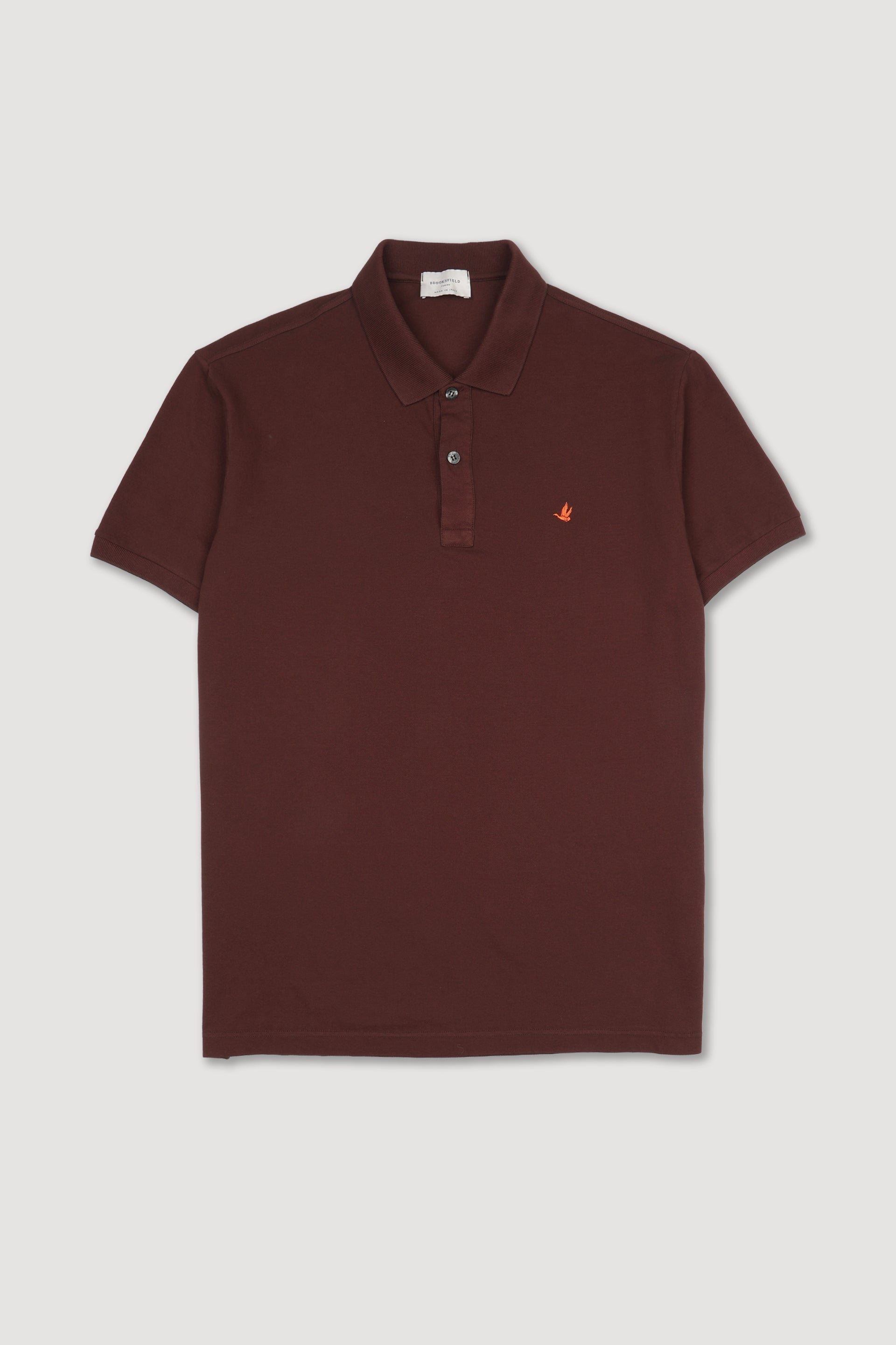 Polo in piquet di cotone con logo ricamato al cuore. Marrone - Africa