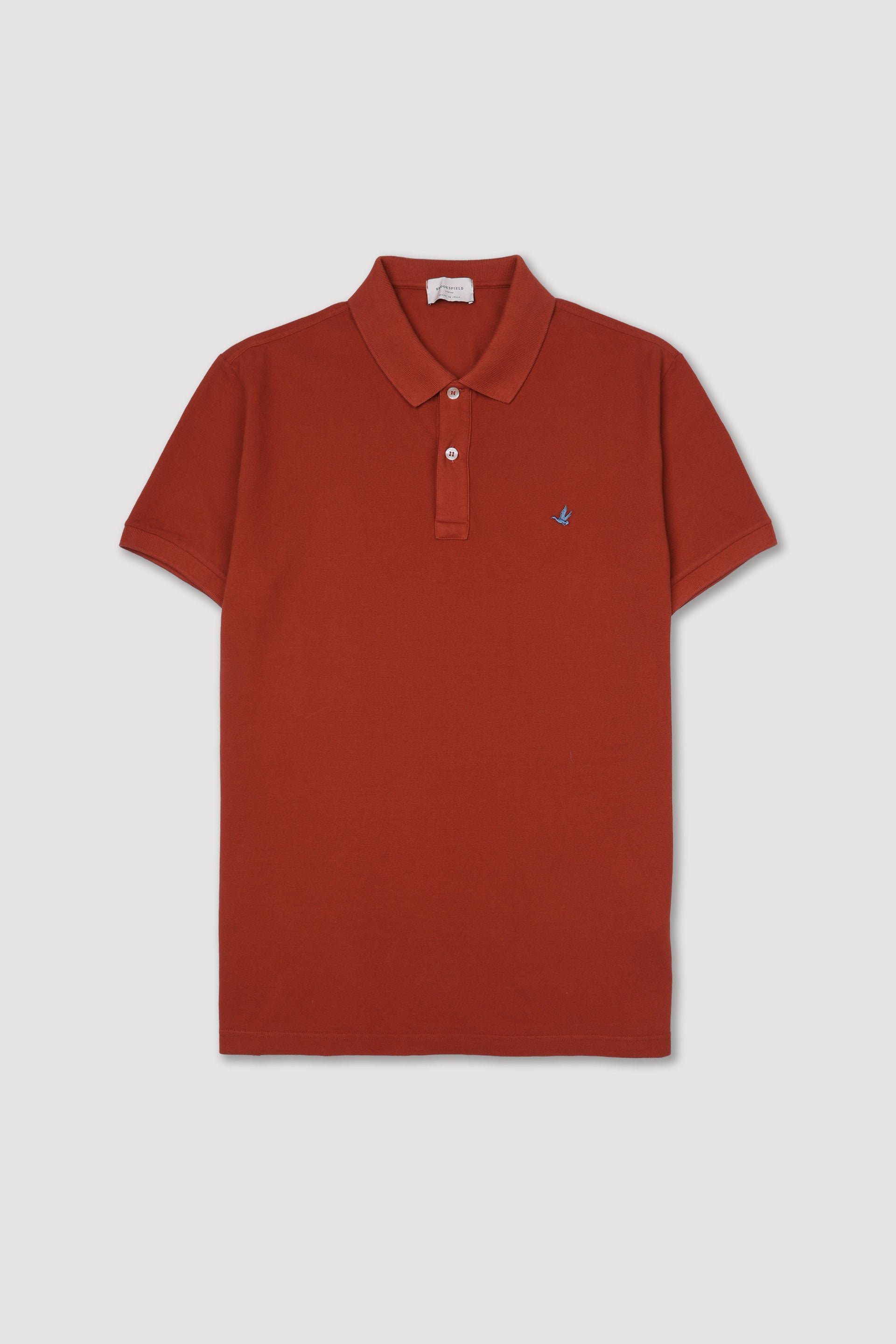 Polo in piquet di cotone con logo ricamato al cuore. Arancione - Chili