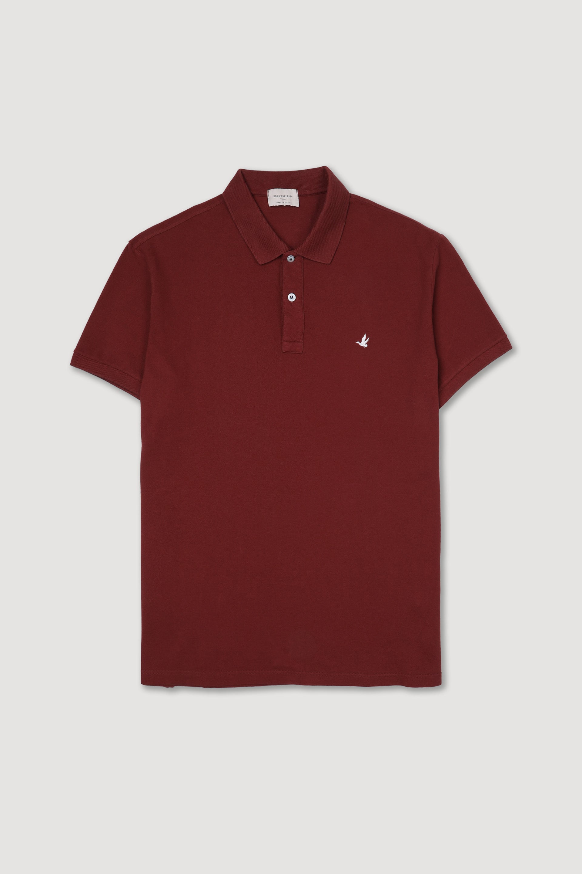 Polo in piquet di cotone con logo ricamato al cuore. Rosso - Tabasco