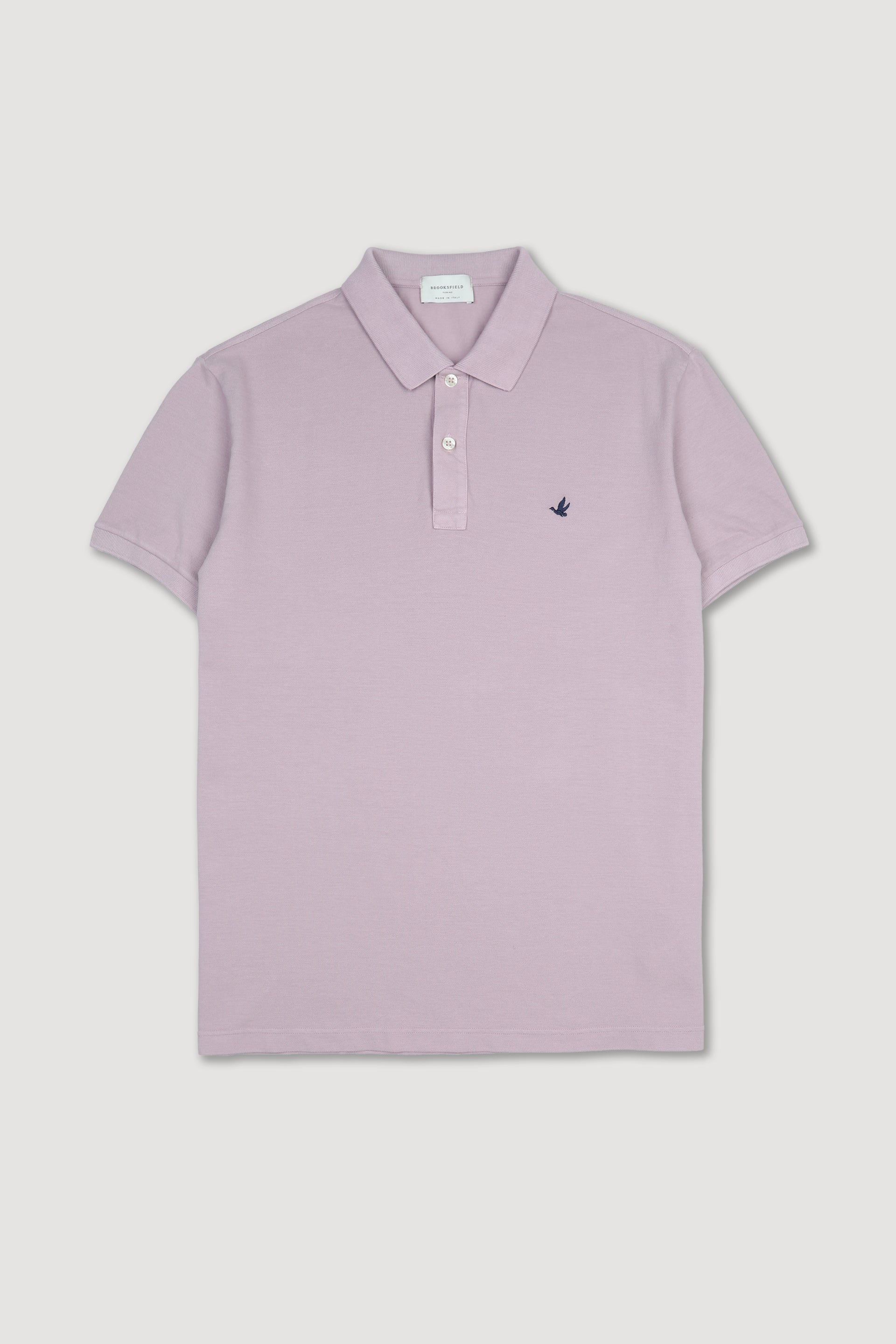 Polo in piquet di cotone con logo ricamato al cuore. Viola - Campanula