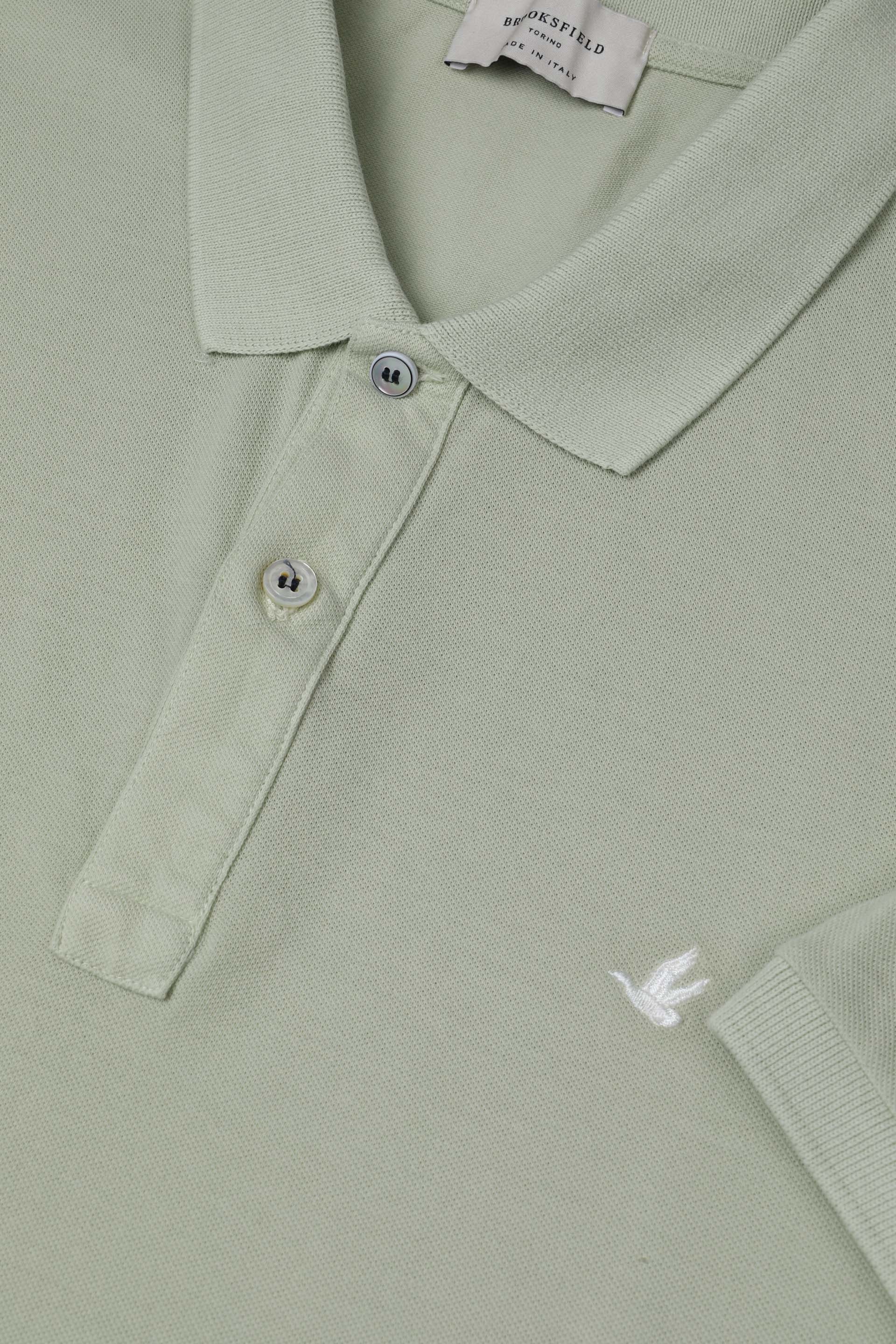 Polo in piquet di cotone con logo ricamato al cuore. Verde - Cedrus