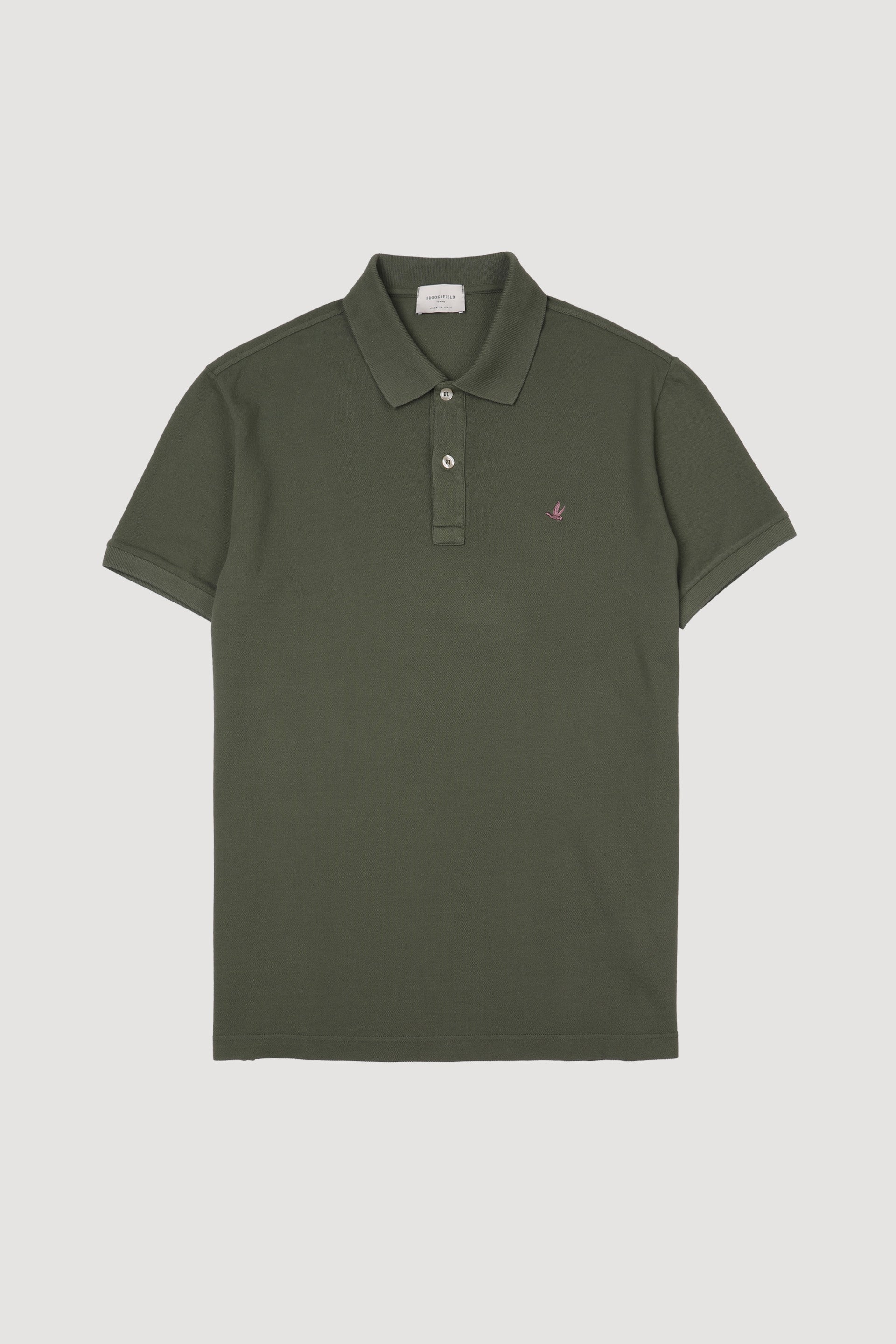 Polo in piquet di cotone con logo ricamato al cuore. Verde - Alligator