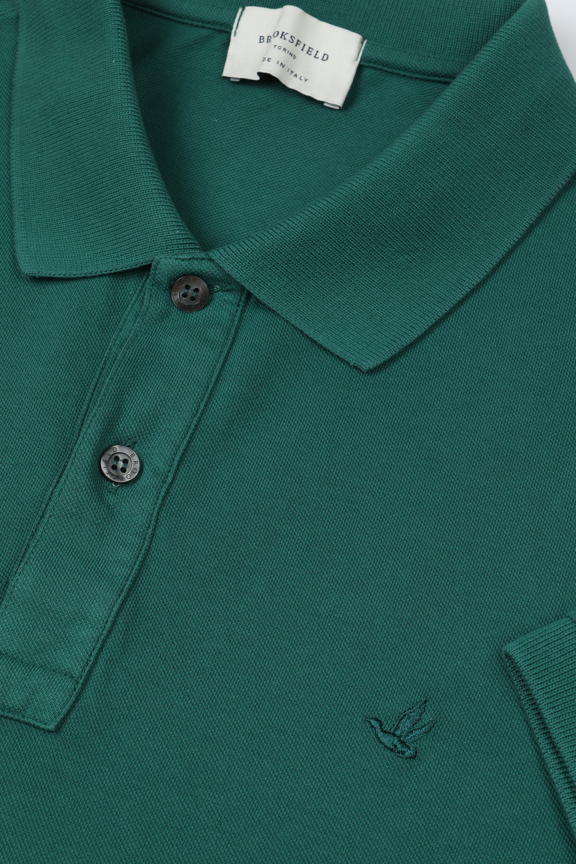 Polo in piquet di cotone con logo ricamato al cuore. Verde - Greenie