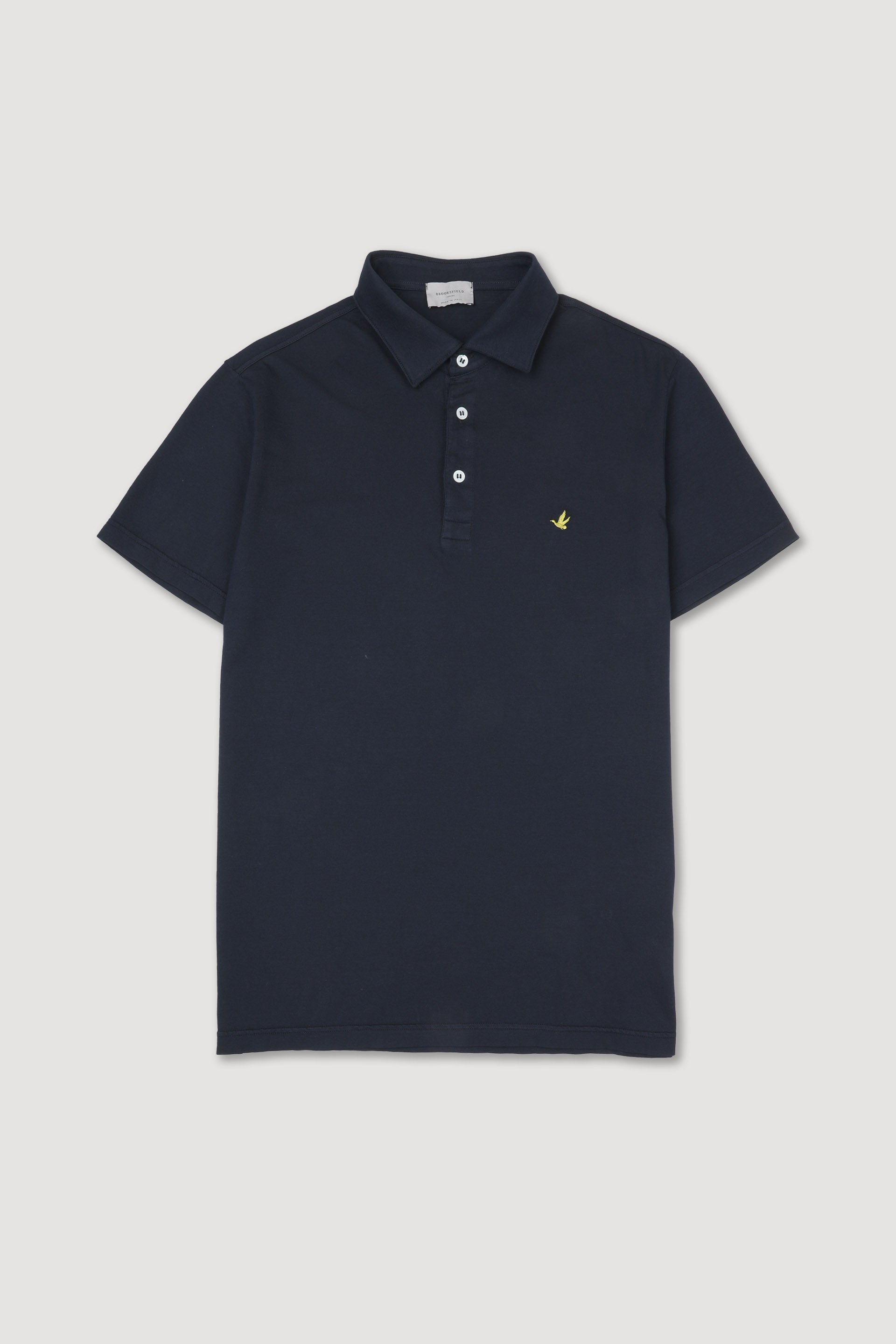 Polo in jersey di cotone con logo ricamato al cuore. Blu - Navy