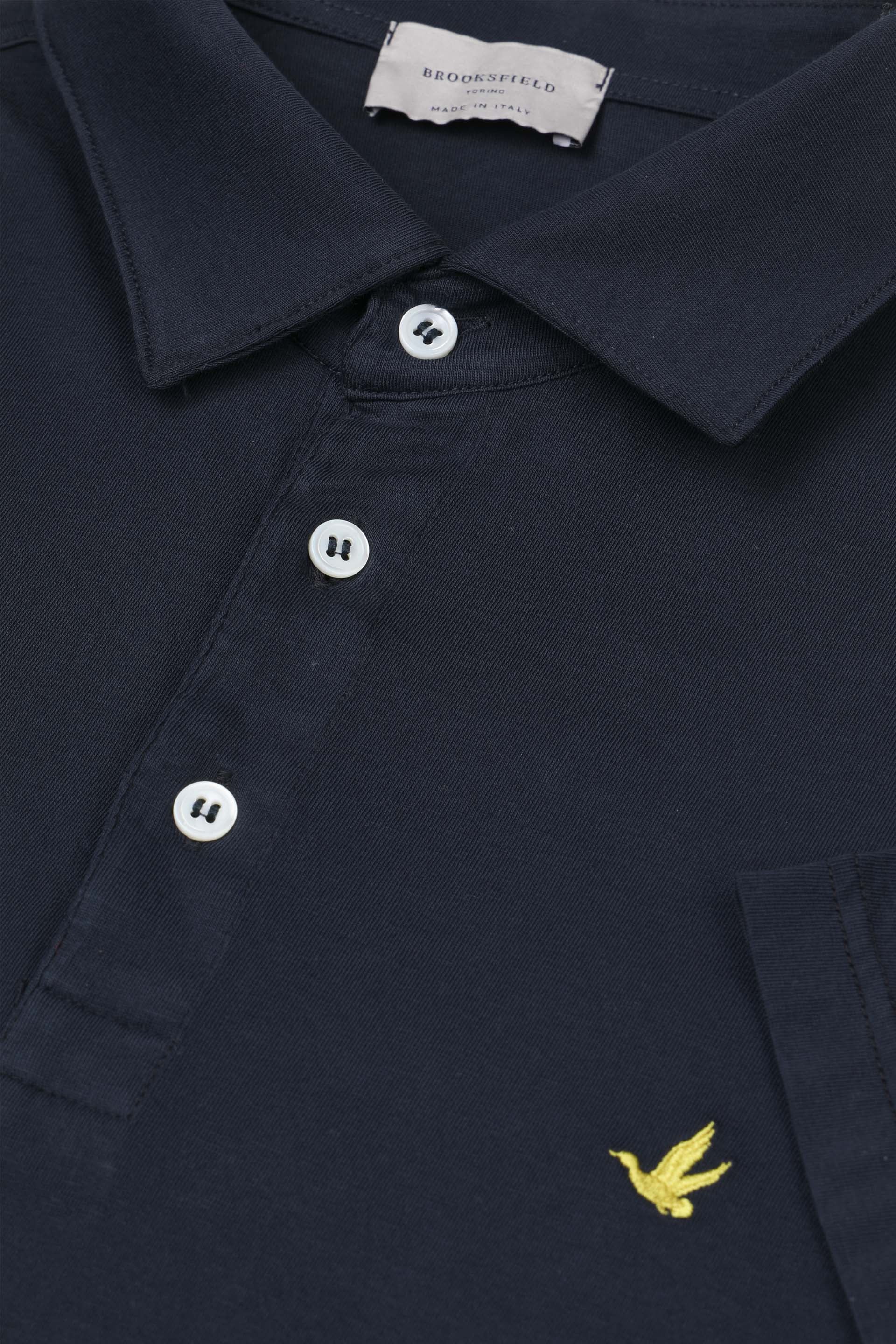 Polo in jersey di cotone con logo ricamato al cuore. Blu - Navy