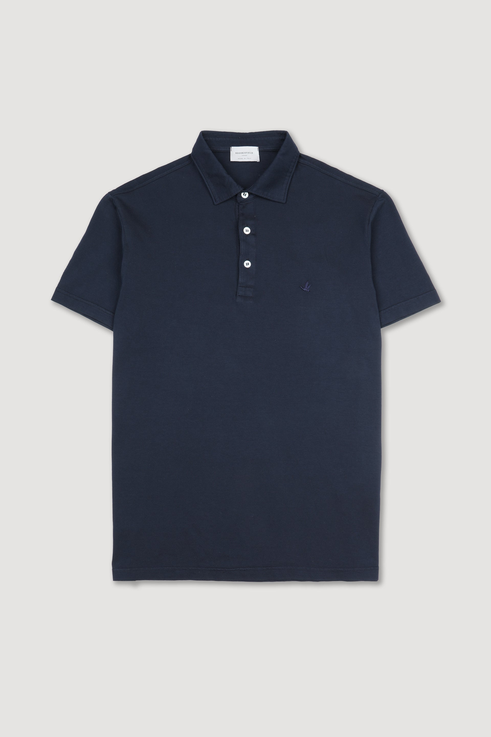 UOMO-POLO M/C JERSEY TINTO DIRETTO, COLLO CAMICIA DI SUO TESSUTO POLSI CON ORLO - Navy