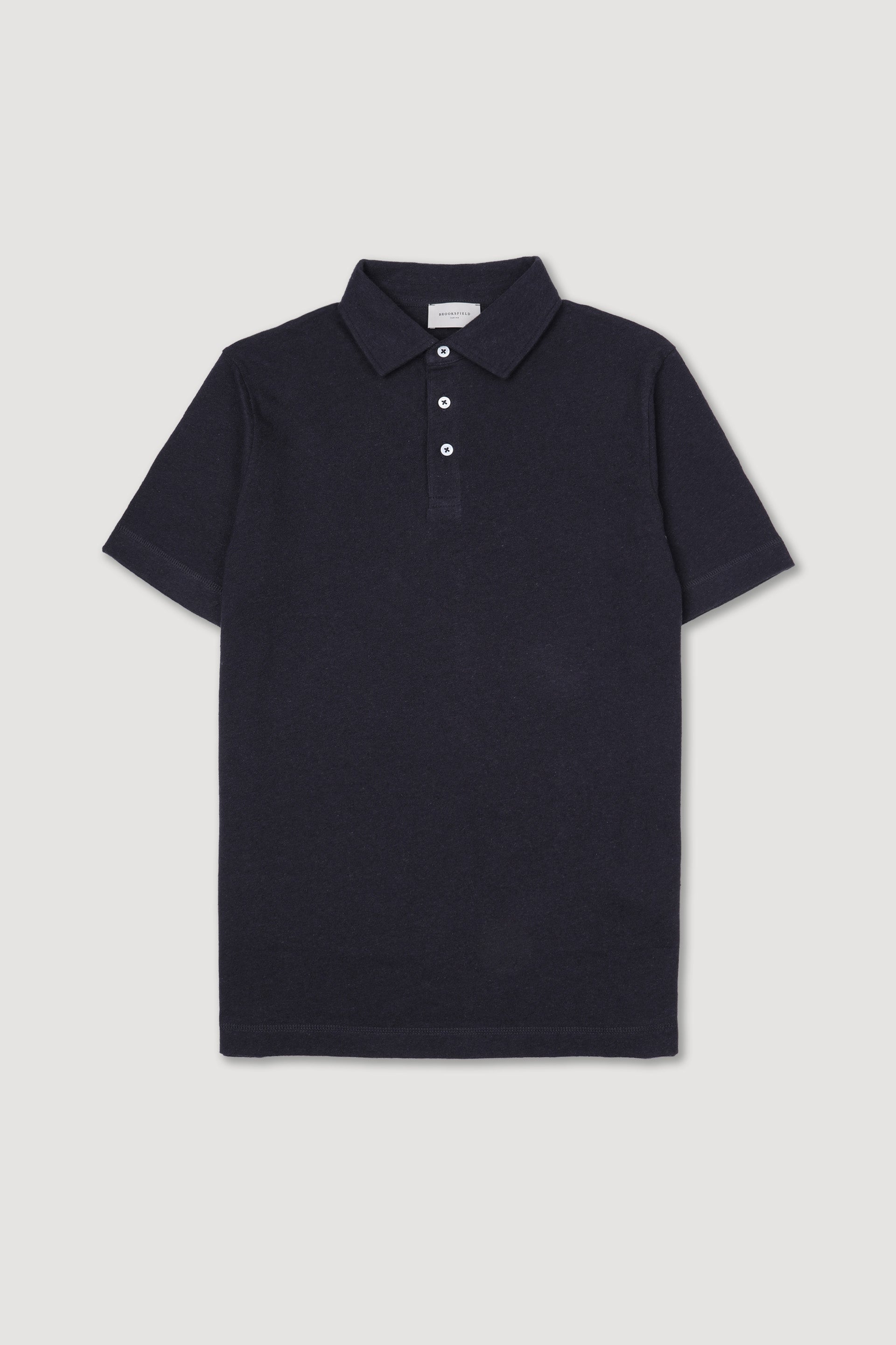 Polo in jersey di lino misto cotone. Blu - Navy