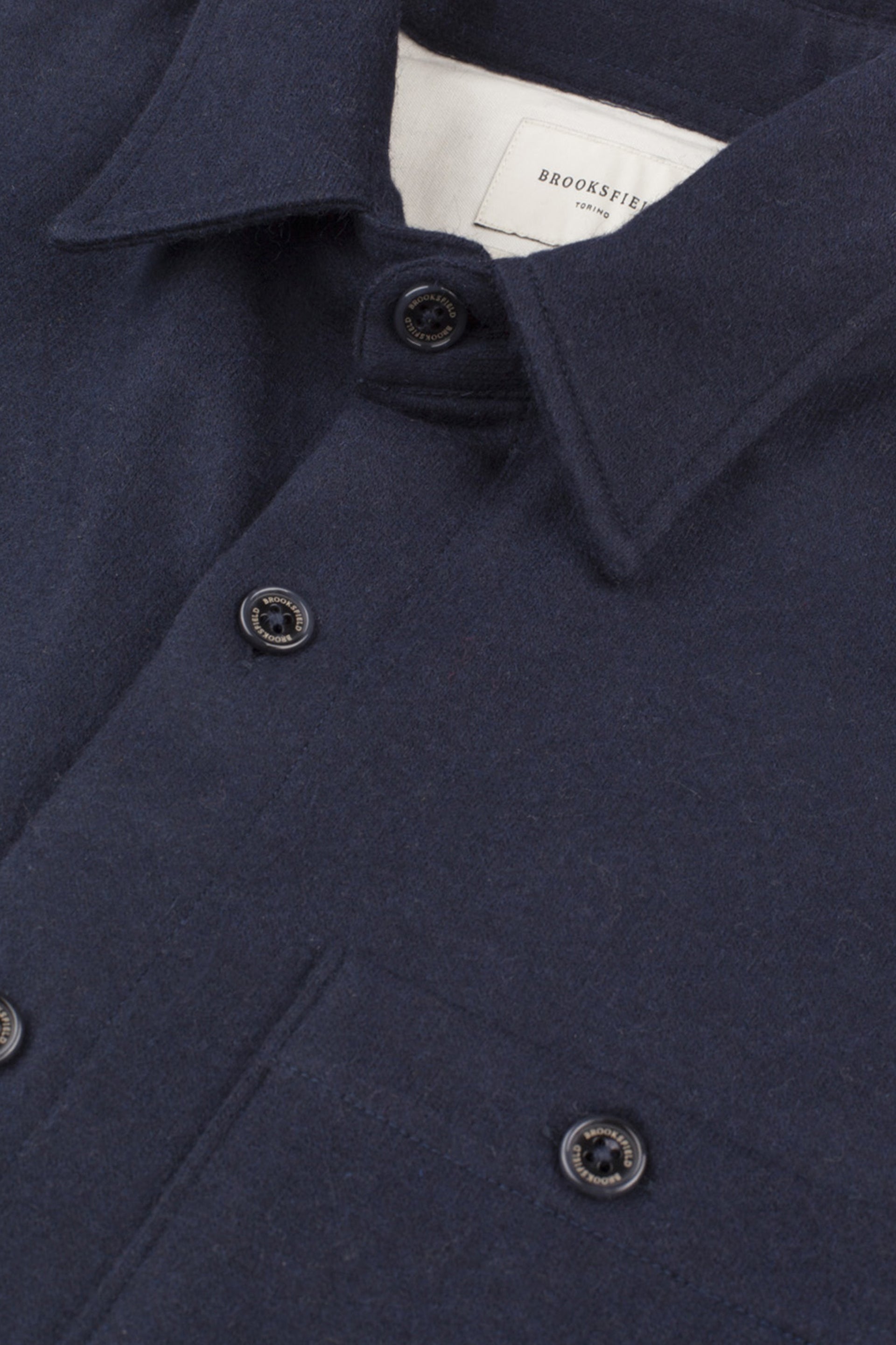 Overshirt in tessuto jersey di misto lana, con taschino. Blu - Navy
