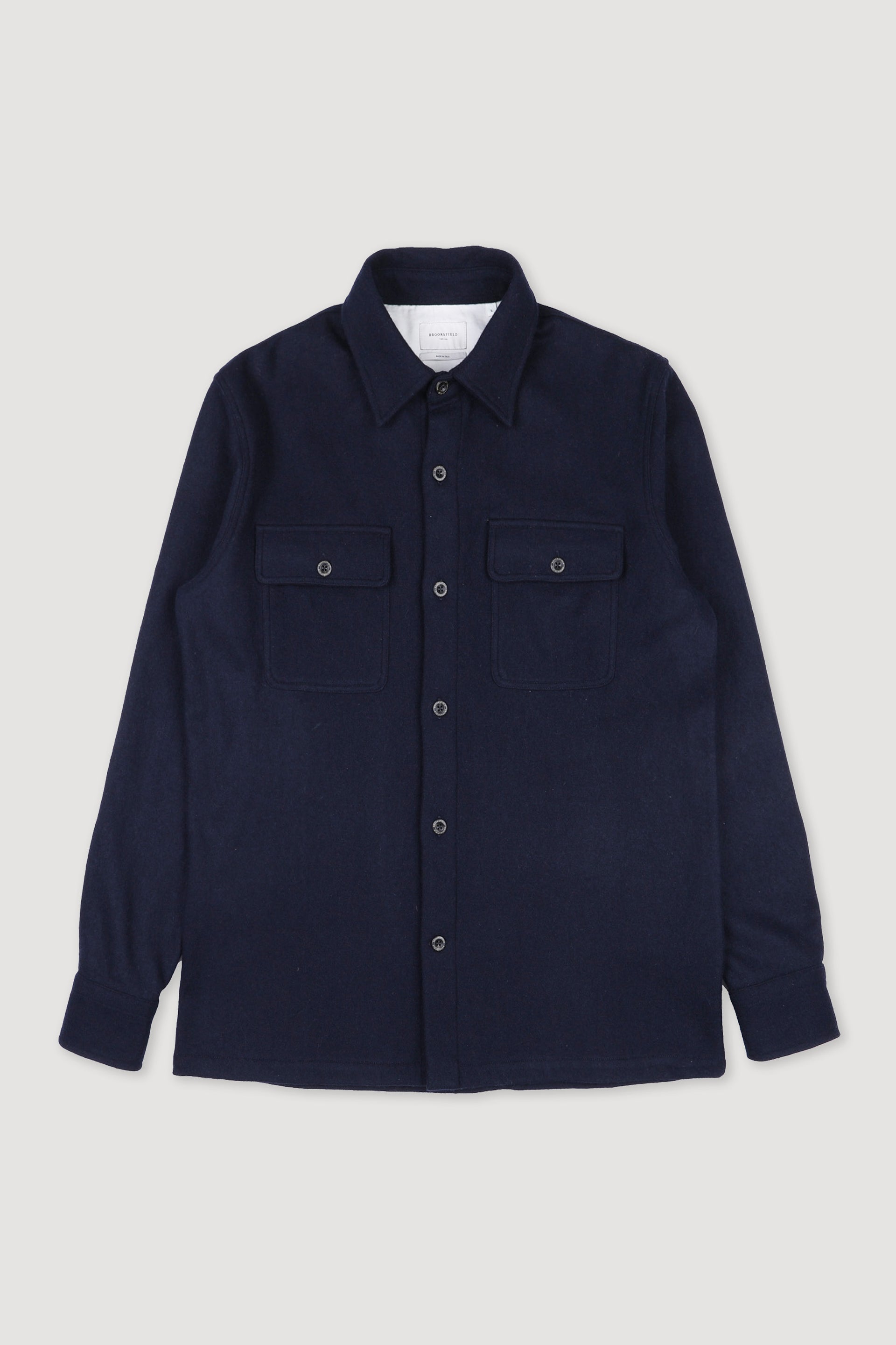 Overshirt in tessuto jersey di misto lana. Blu - Blue