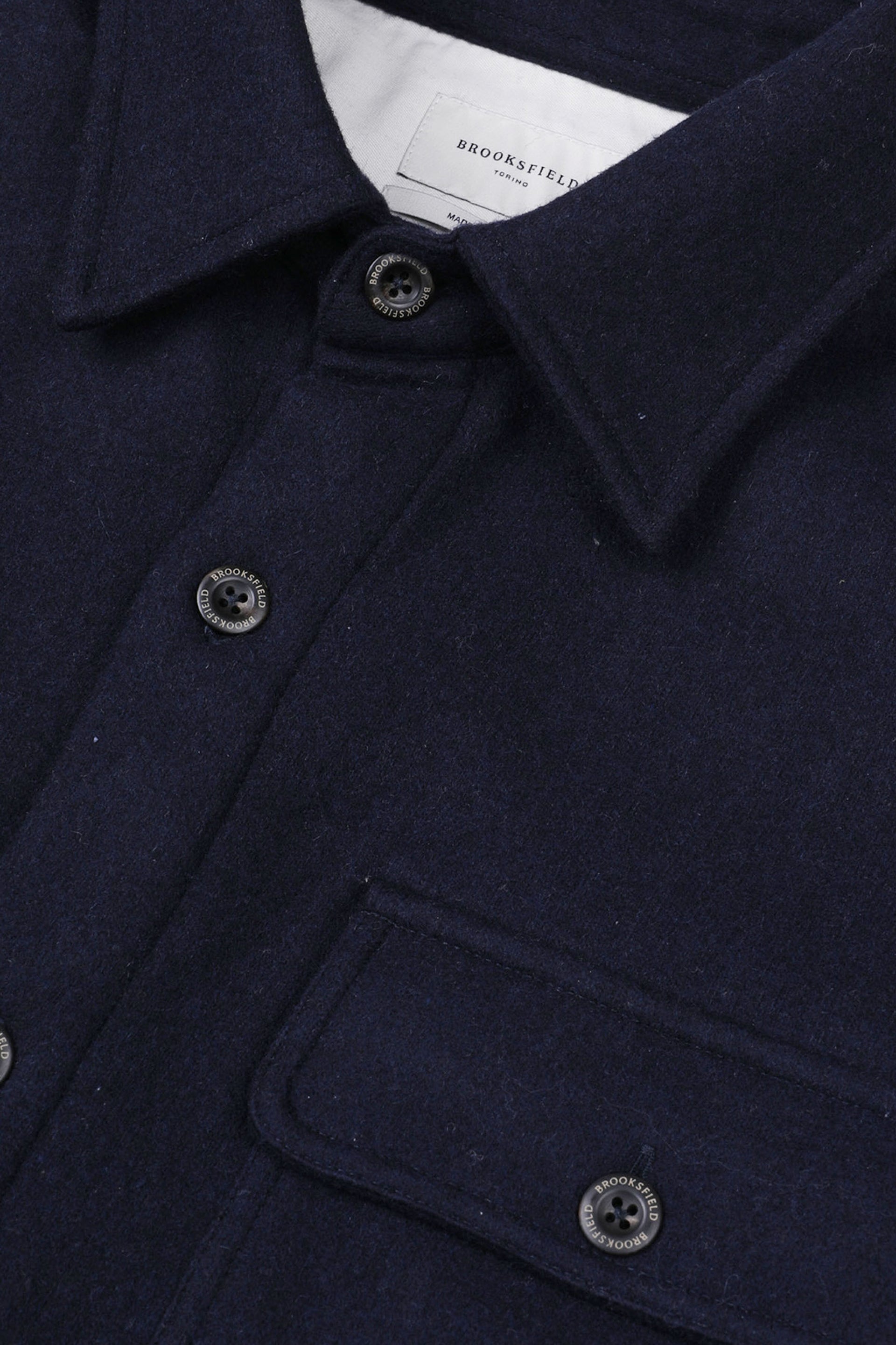 Overshirt in tessuto jersey di misto lana. Blu - Blue