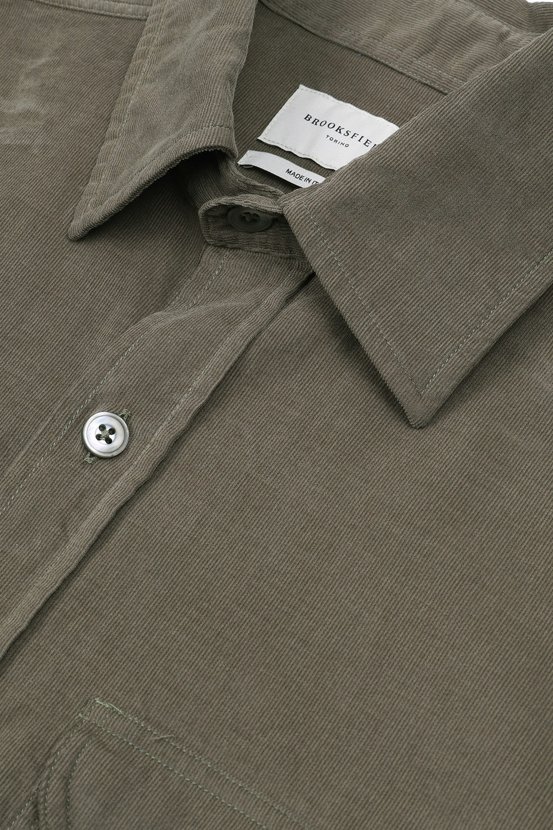 Camicia work con tasche, realizzata in velluto di cotone. Marrone - Clay