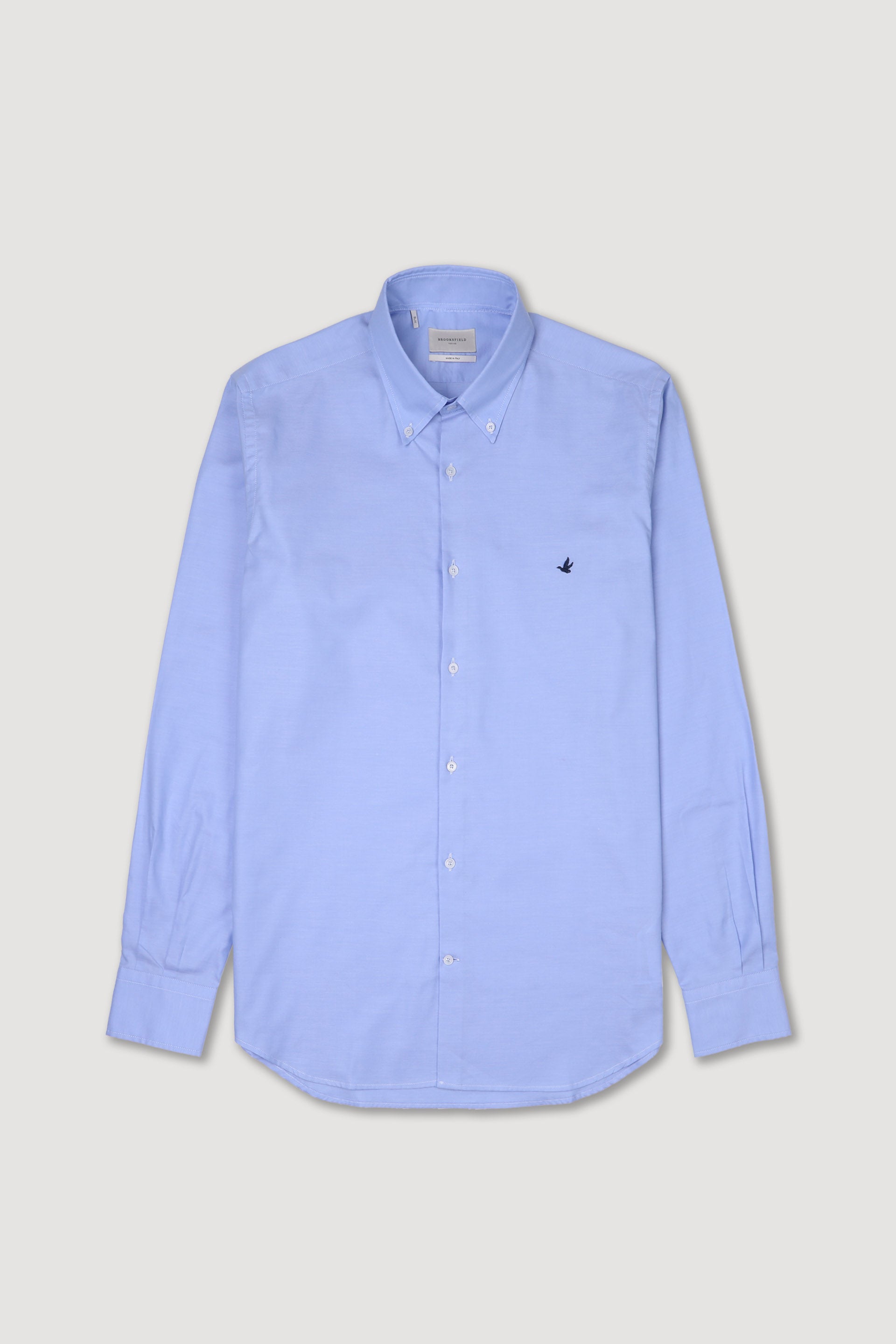 CAMICIA, SLIM FIT, BUTTON DOWN, OXFORD COTONE UNITO - Cielo