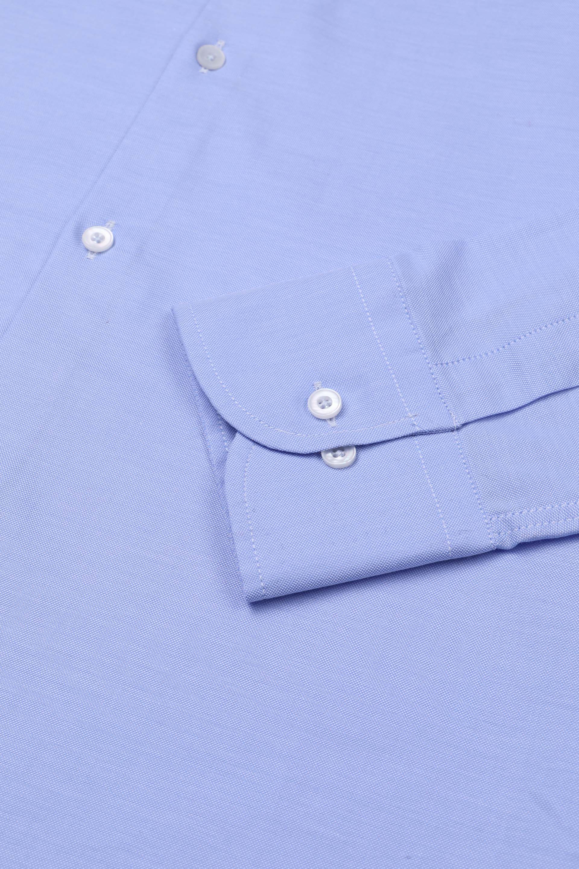 CAMICIA, SLIM FIT, BUTTON DOWN, OXFORD COTONE UNITO - Cielo