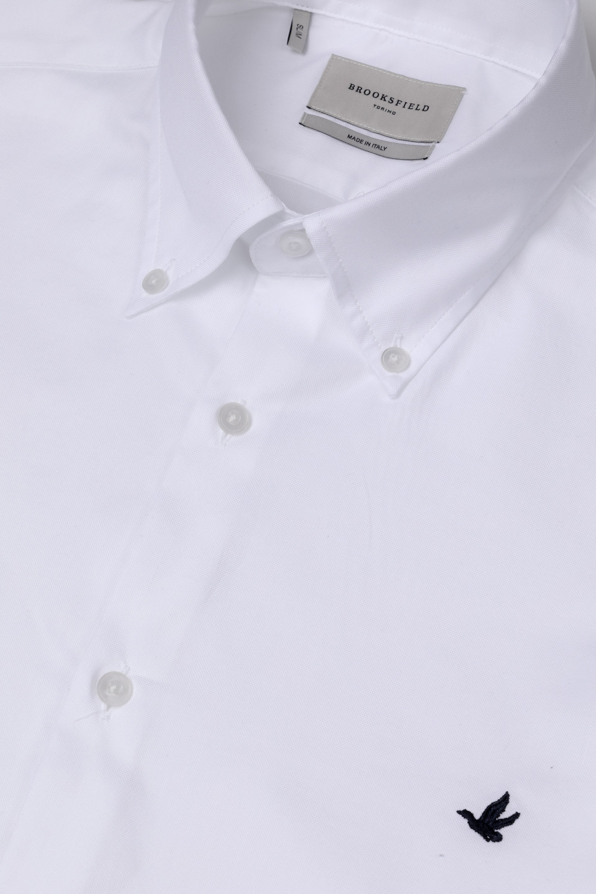 CAMICIA, SLIM FIT, BUTTON DOWN, OXFORD COTONE UNITO - White