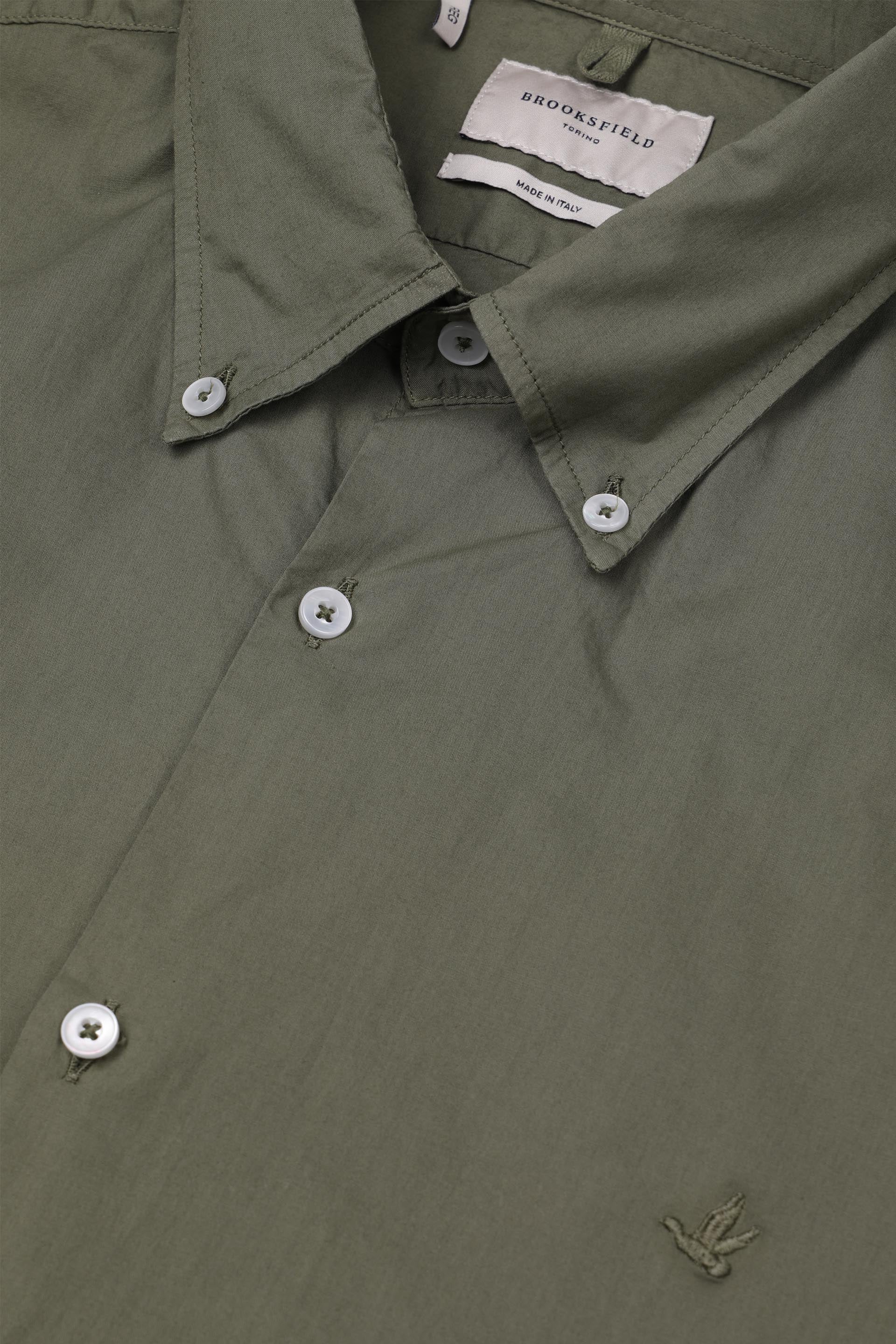 CAMICIA, REGULAR, BUTTON DOWN, POPLIN COTONE UNITO, TINTO CAPO - Alligator