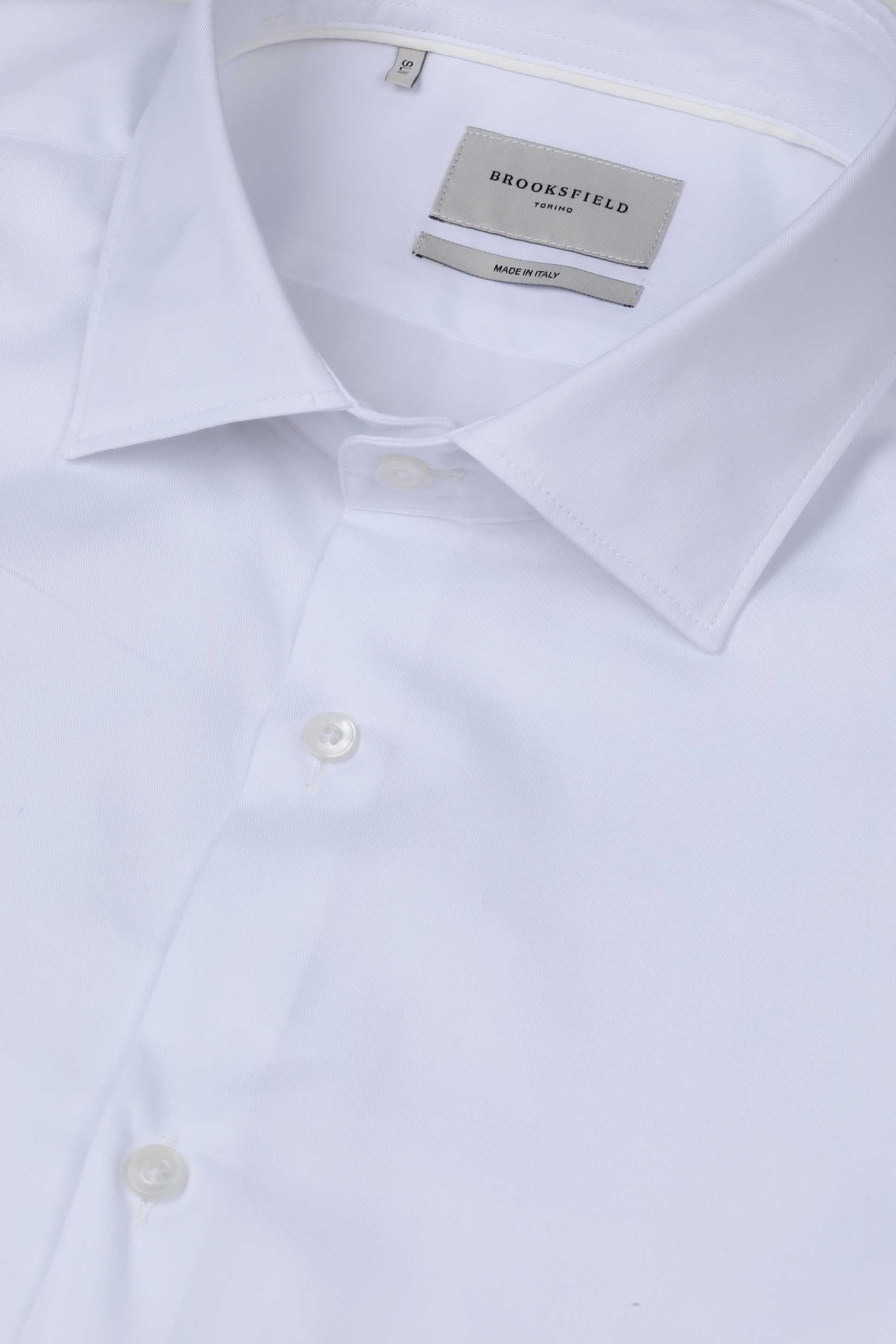 UOMO-CAMICIA (SLIM FIT) M/L SPREAD COLLAR CLASSICA CON PIPING TESSUTO COTONE TWILL - White