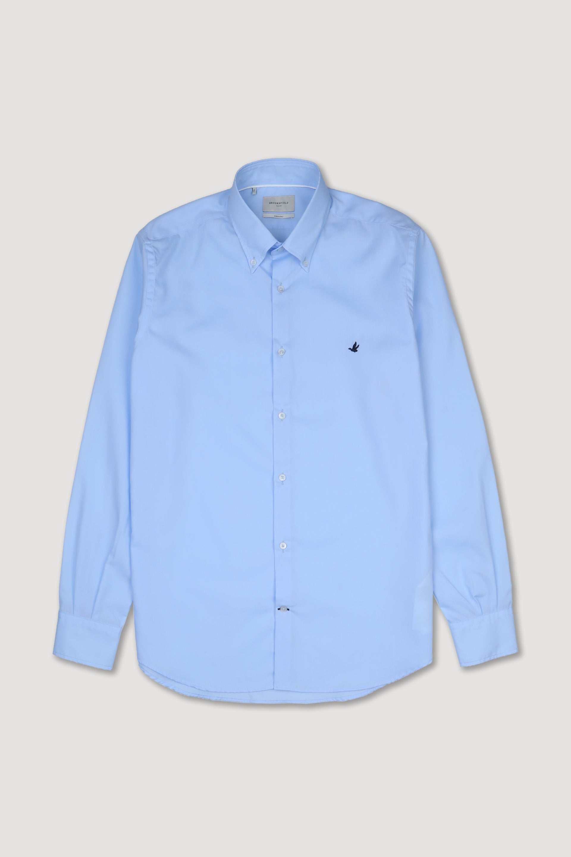 Camicia button down in popeline di cotone wrinkle free. Slim fit. Azzurro - Pale blue