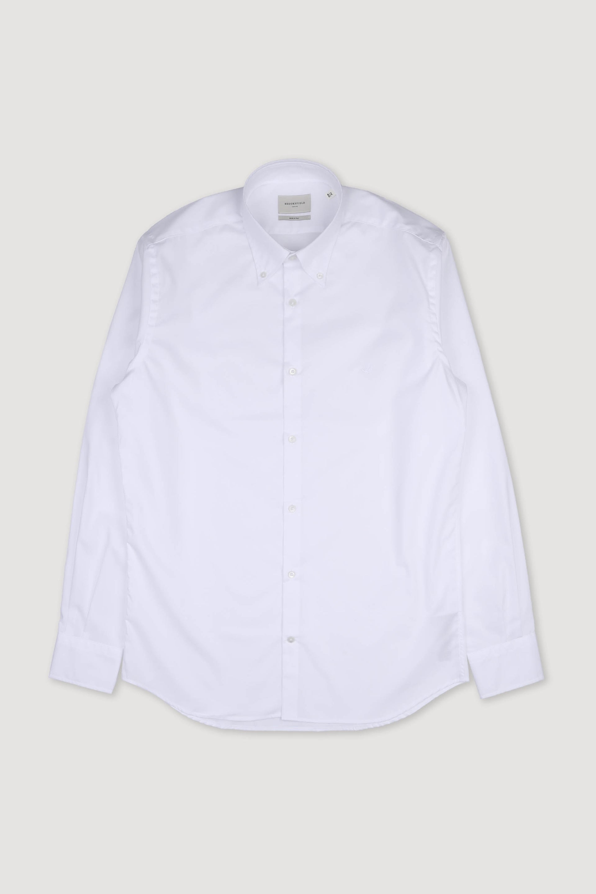 Camicia button down in popeline di cotone. Slim fit. Logo ricamato al cuore. Bianca - White