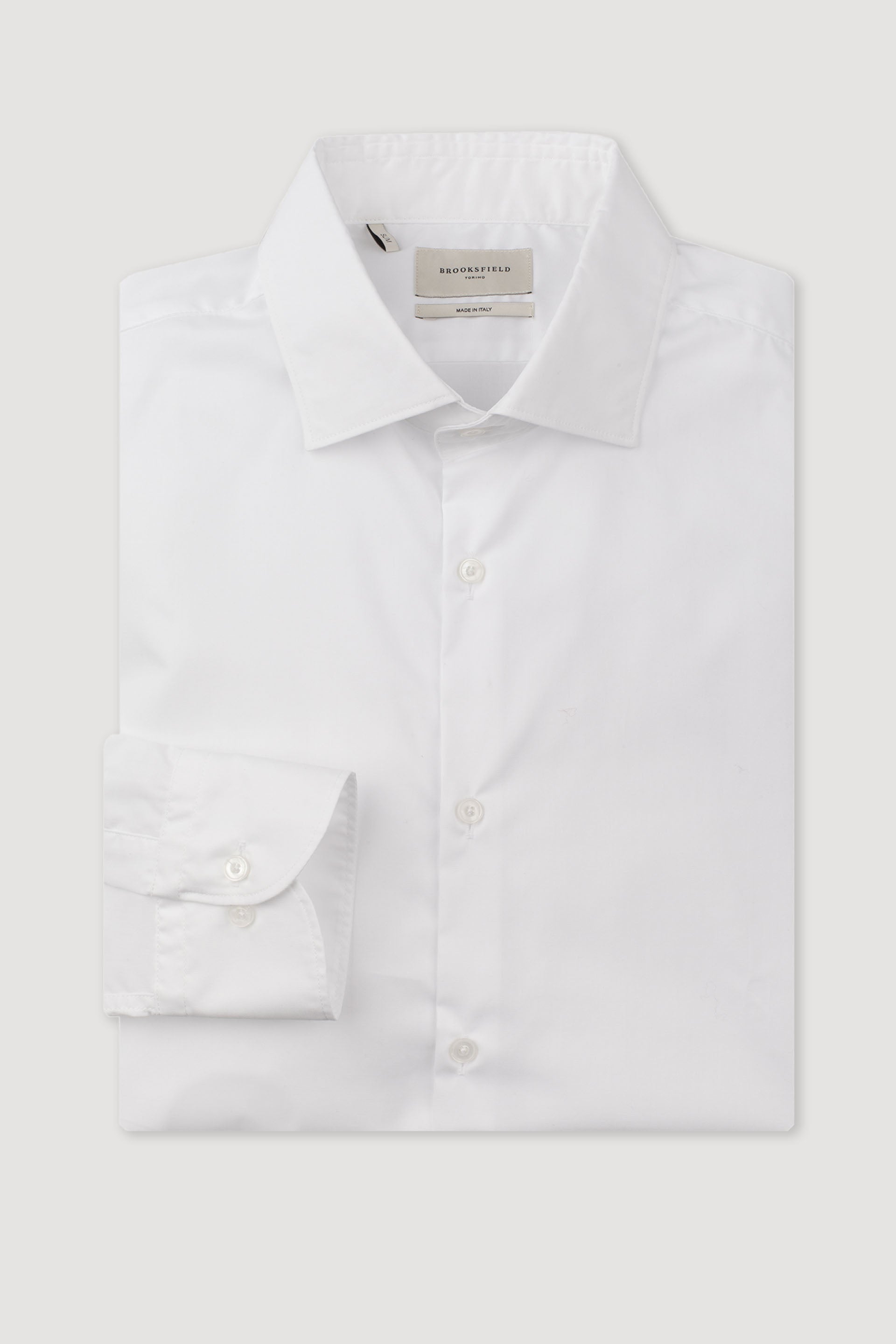 CAMICIA, SLIM FIT, SPREAD COLLAR, POPLIN COTONE STRETCH UNITO - White