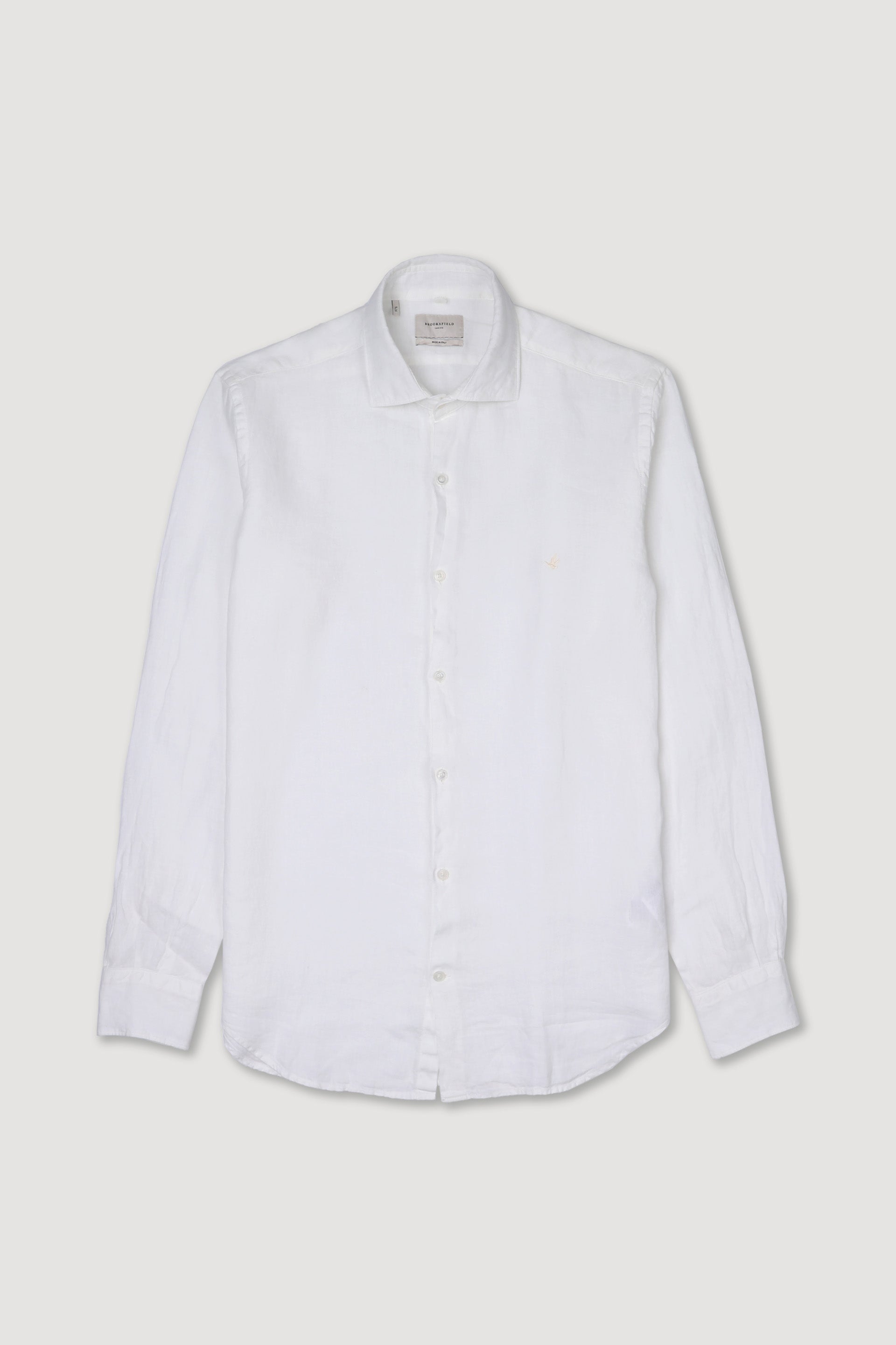 CAMICIA, SLIM FIT, SPREAD COLLAR, POPLIN LINO UNITO, TINTO CAPO SPECIALE - Off white