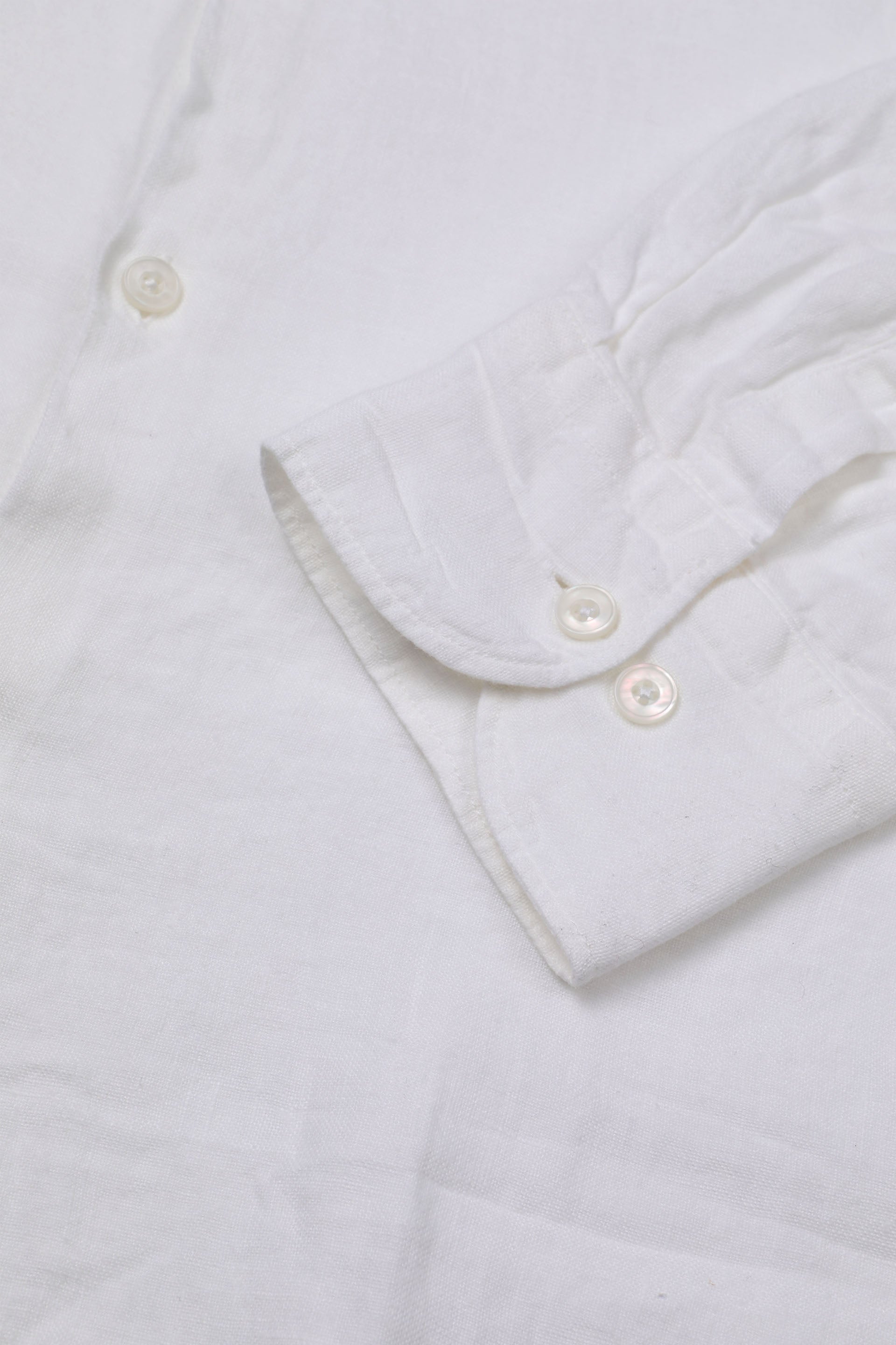CAMICIA, SLIM FIT, SPREAD COLLAR, POPLIN LINO UNITO, TINTO CAPO SPECIALE - Off white