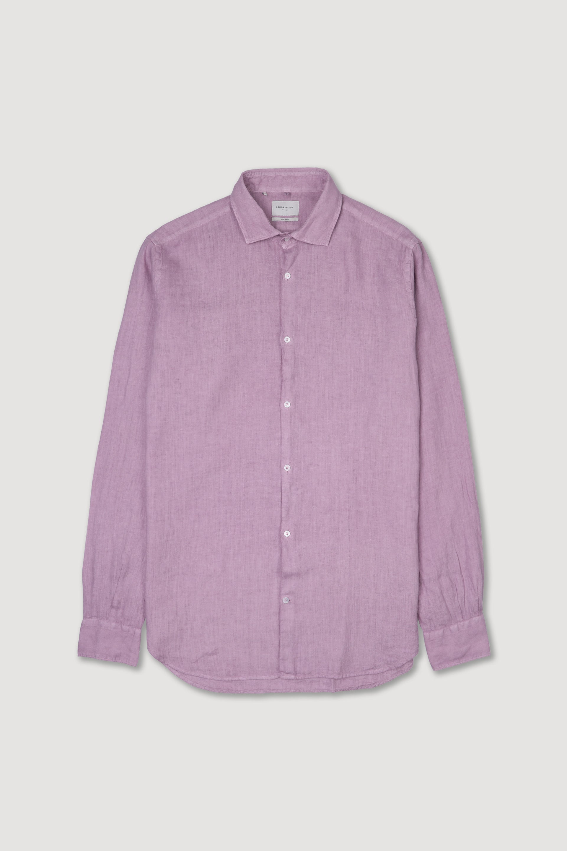 CAMICIA, SLIM FIT, SPREAD COLLAR, POPLIN LINO UNITO, TINTO CAPO SPECIALE - Campanula