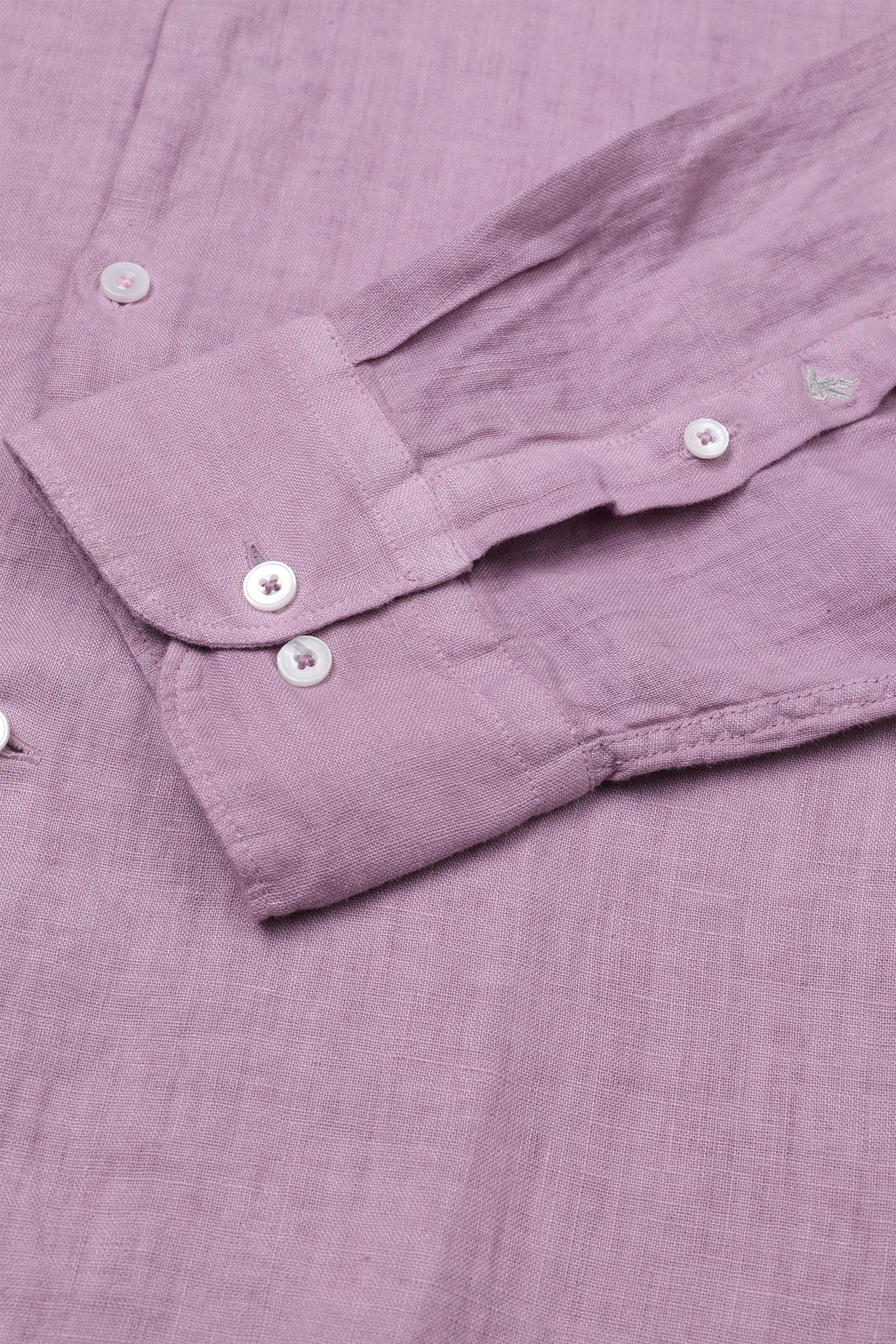 CAMICIA, SLIM FIT, SPREAD COLLAR, POPLIN LINO UNITO, TINTO CAPO SPECIALE - Campanula