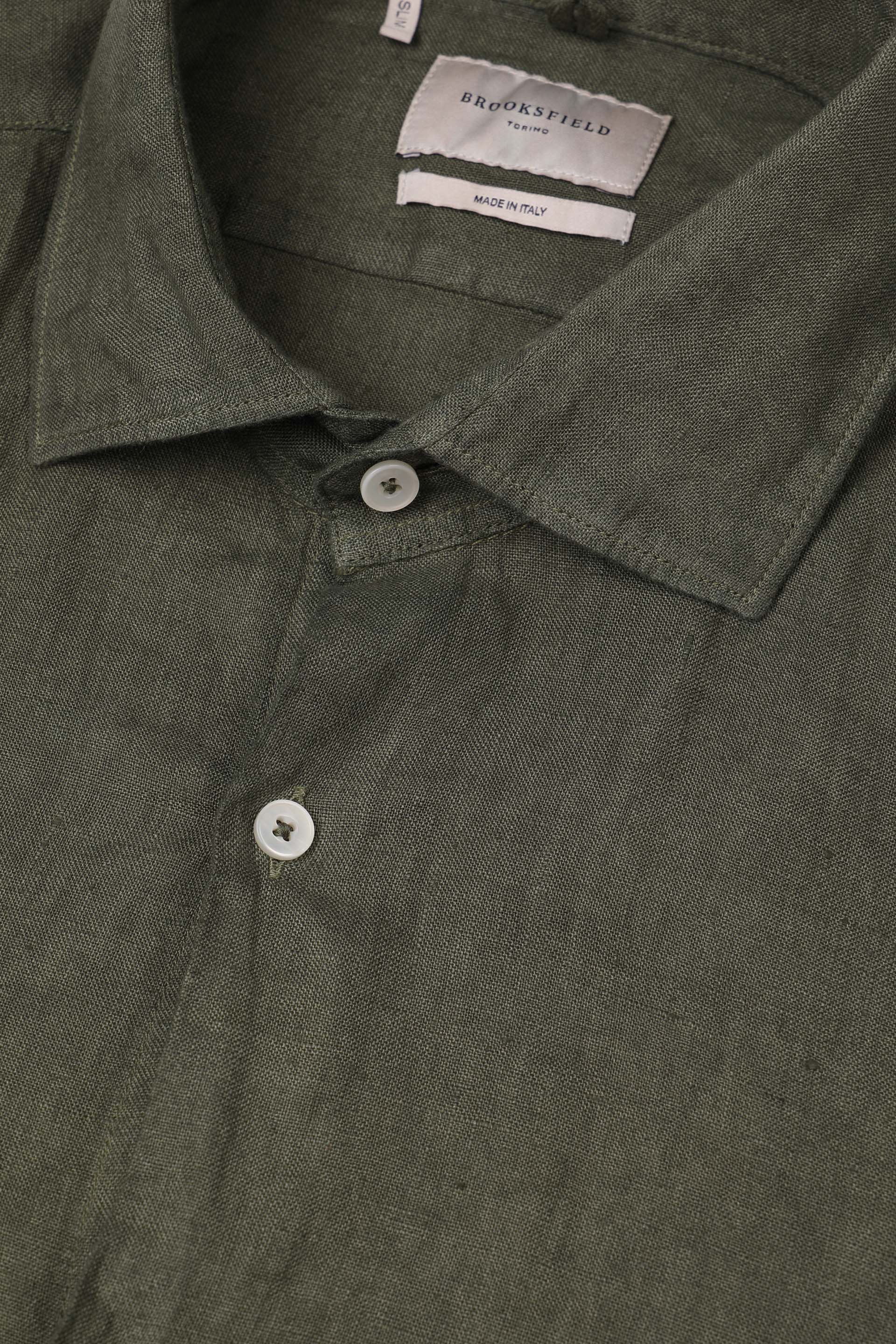 CAMICIA, SLIM FIT, SPREAD COLLAR, POPLIN LINO UNITO, TINTO CAPO SPECIALE - Alligator