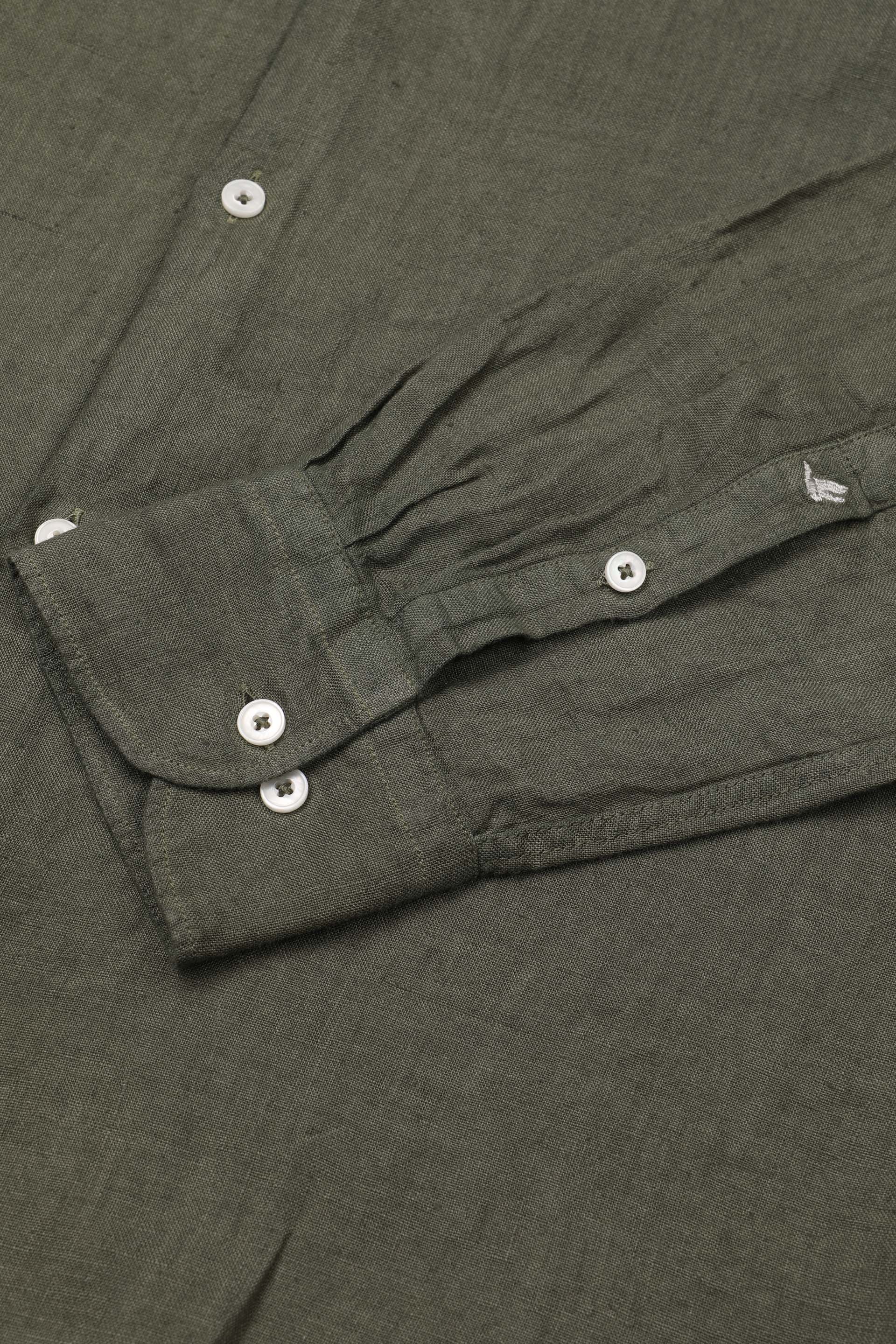 CAMICIA, SLIM FIT, SPREAD COLLAR, POPLIN LINO UNITO, TINTO CAPO SPECIALE - Alligator