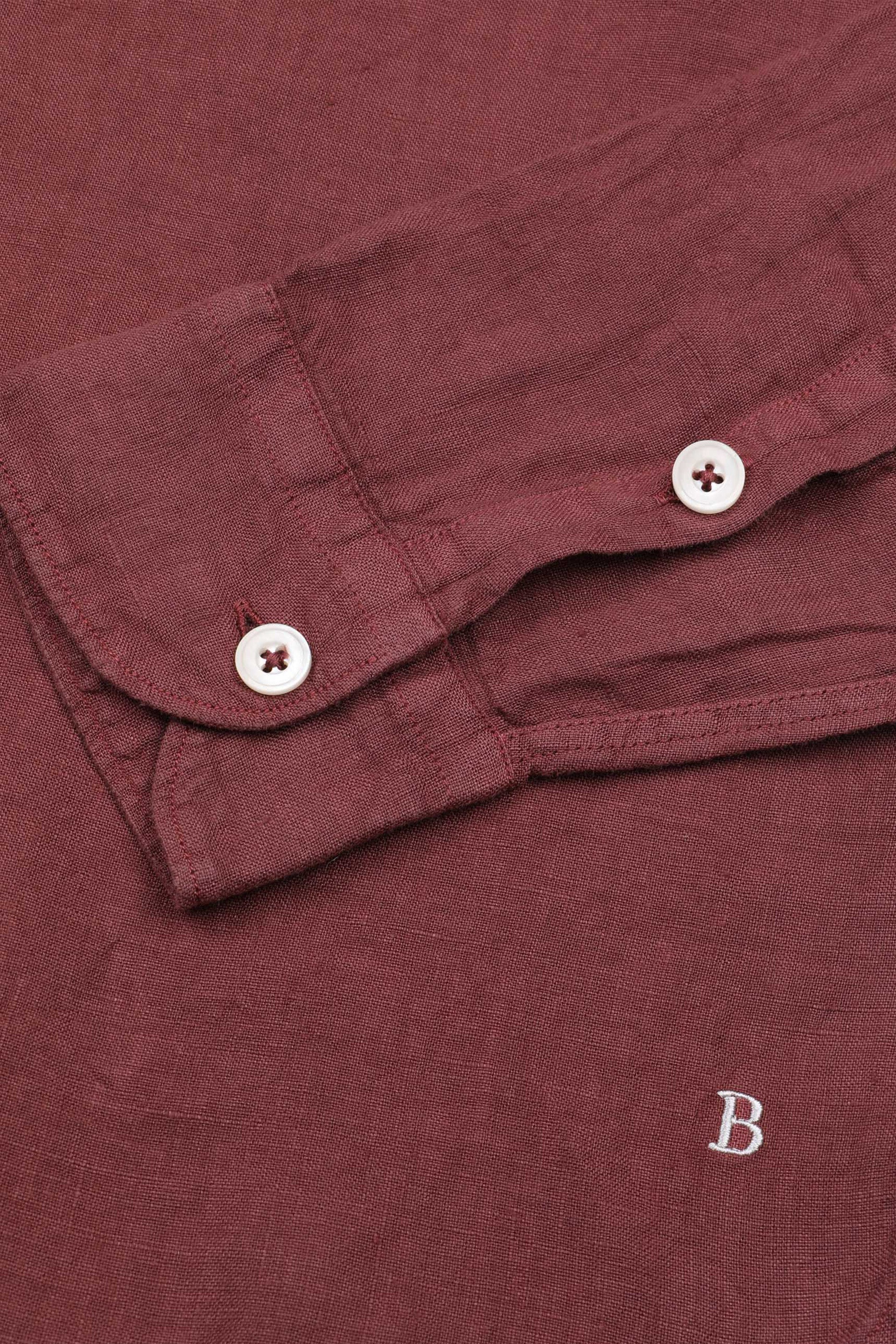 CAMICIA POP OVER, STANDARD FIT, SPREAD COLLAR, POPLIN LINO UNITO, TINTO CAPO SPECIALE - Tabasco