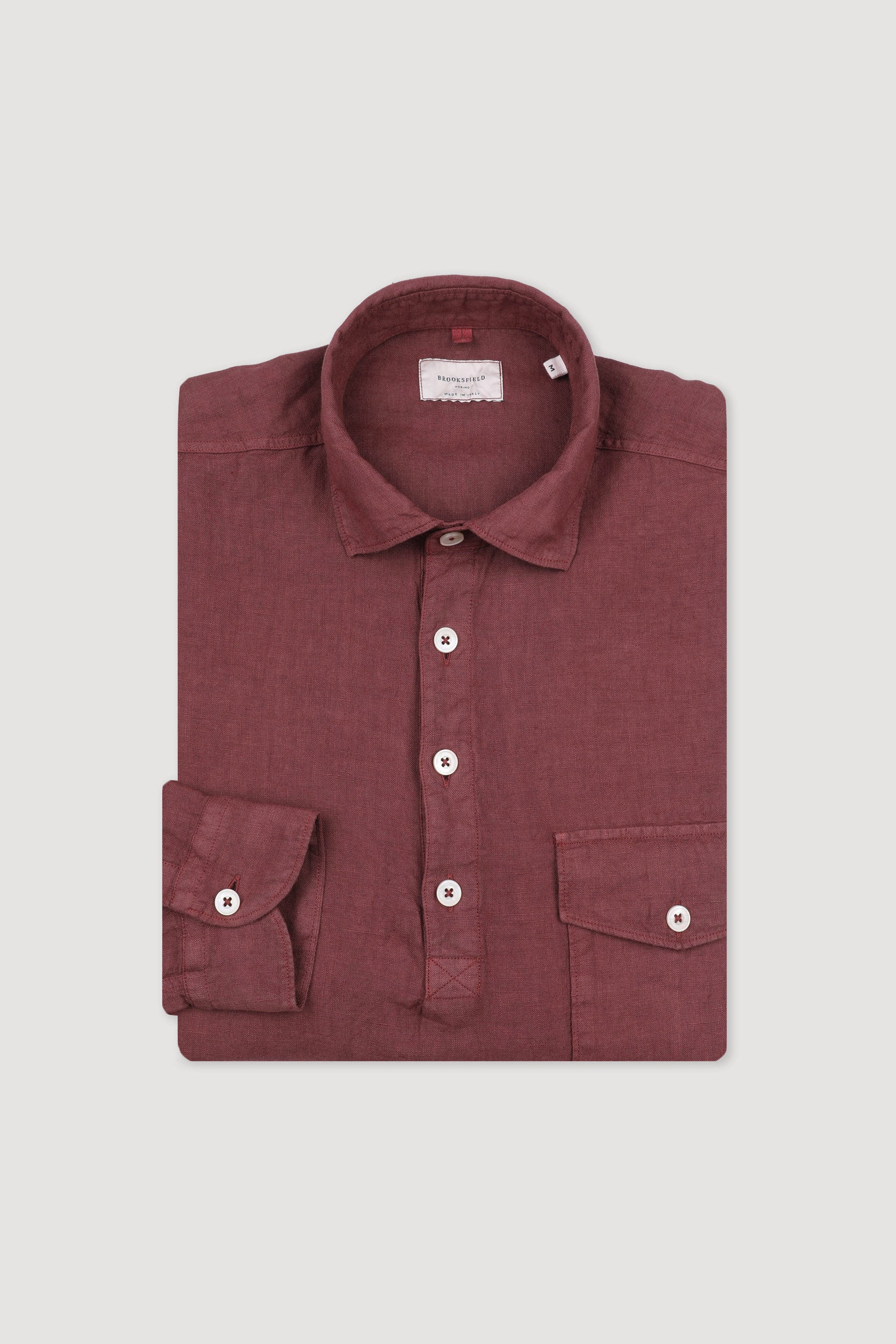 CAMICIA POP OVER, STANDARD FIT, SPREAD COLLAR, POPLIN LINO UNITO, TINTO CAPO SPECIALE - Tabasco