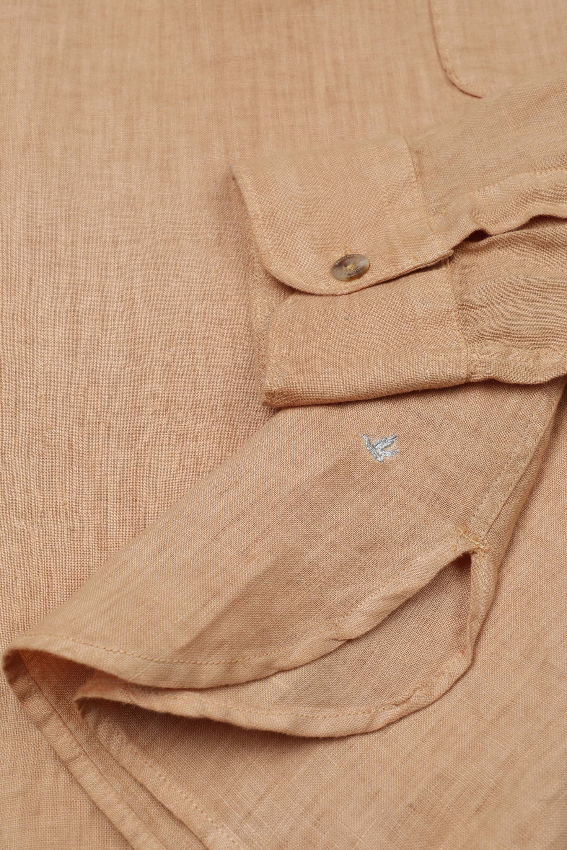 CAMICIAPOP OVER, STANDARD FIT, COREANO, POPLIN LINO UNITO, TINTO CAPO SPECIALE - Honey