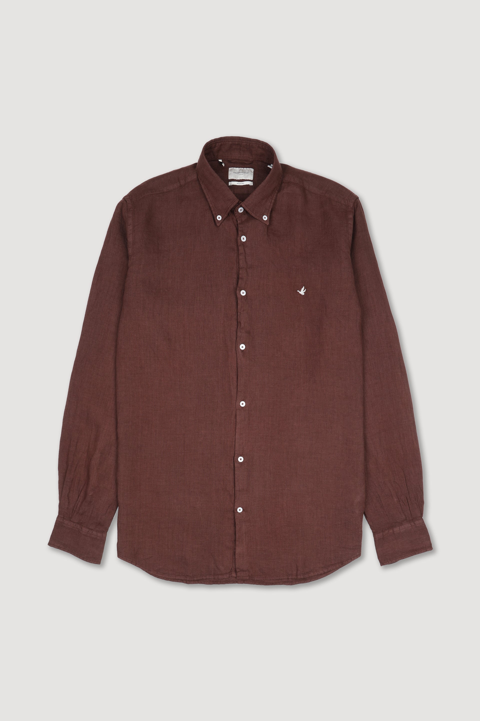 UOMO-CAMICIA (REGULAR FIT) M/L  BUTTON DOWN COLLAR TESSUTO LINO TINTO CAPO YR CON PICCANELLO. RICAMO AL CUORE - Africa