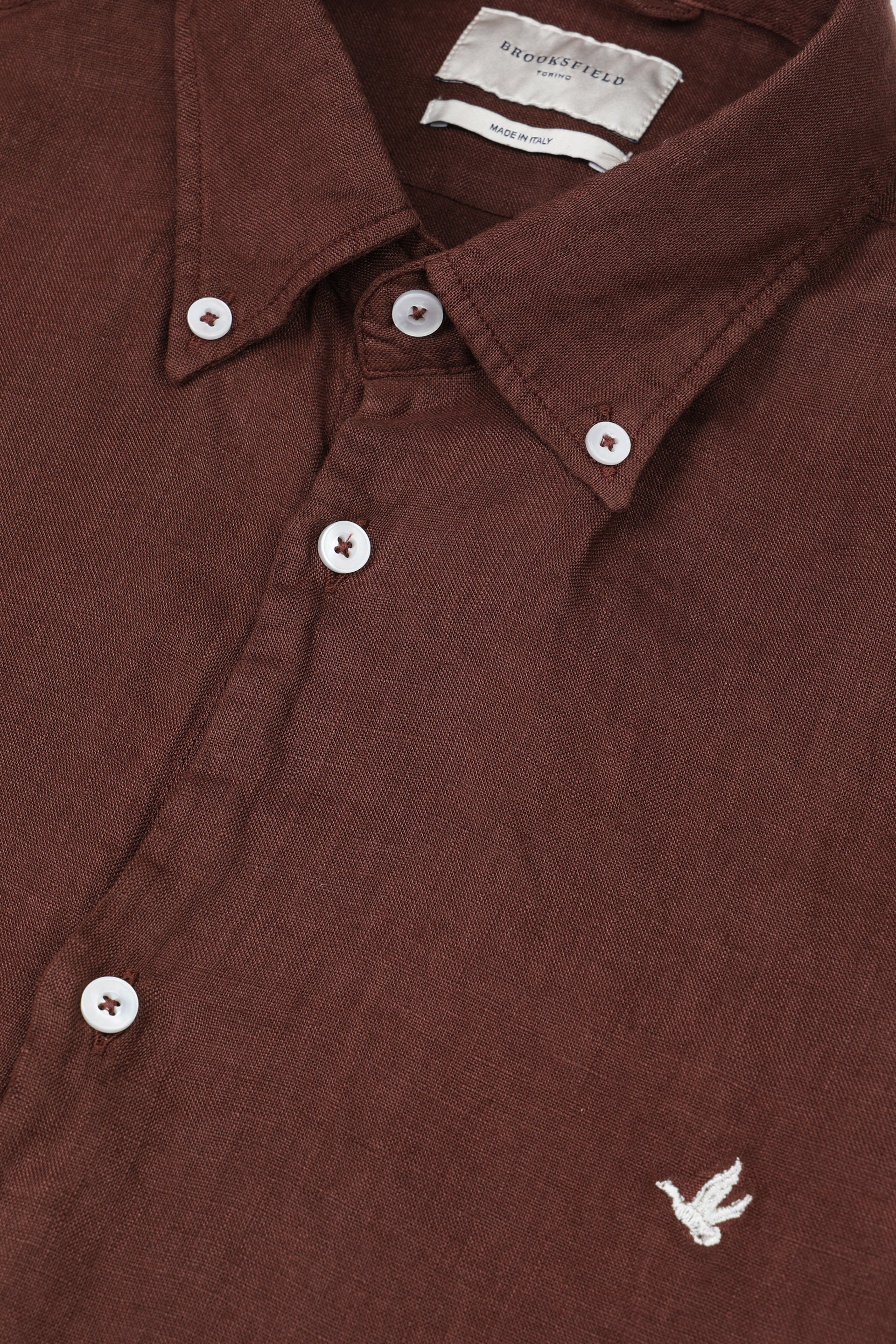 UOMO-CAMICIA (REGULAR FIT) M/L  BUTTON DOWN COLLAR TESSUTO LINO TINTO CAPO YR CON PICCANELLO. RICAMO AL CUORE - Africa