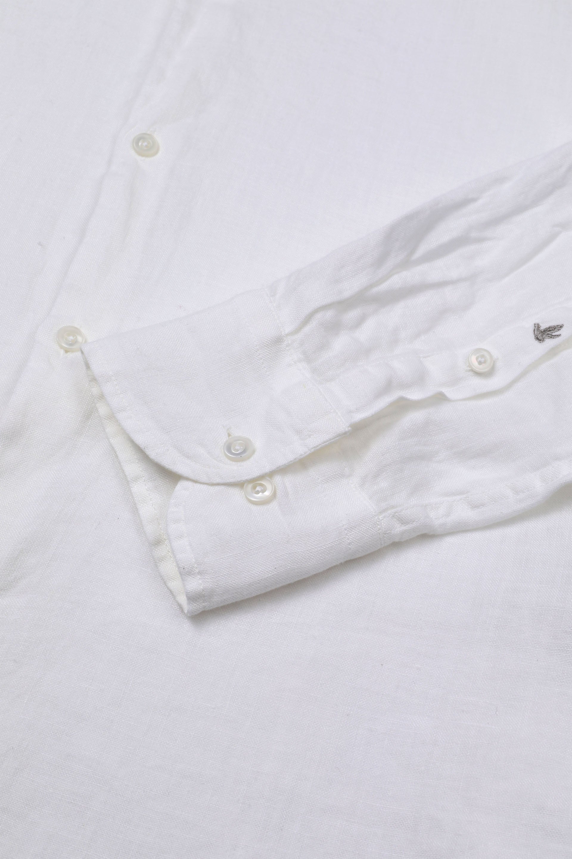 CAMICIA, REGULAR, BUTTON DOWN, POPLIN LINO UNITO, TINTO CAPO SPECIALE - Off white