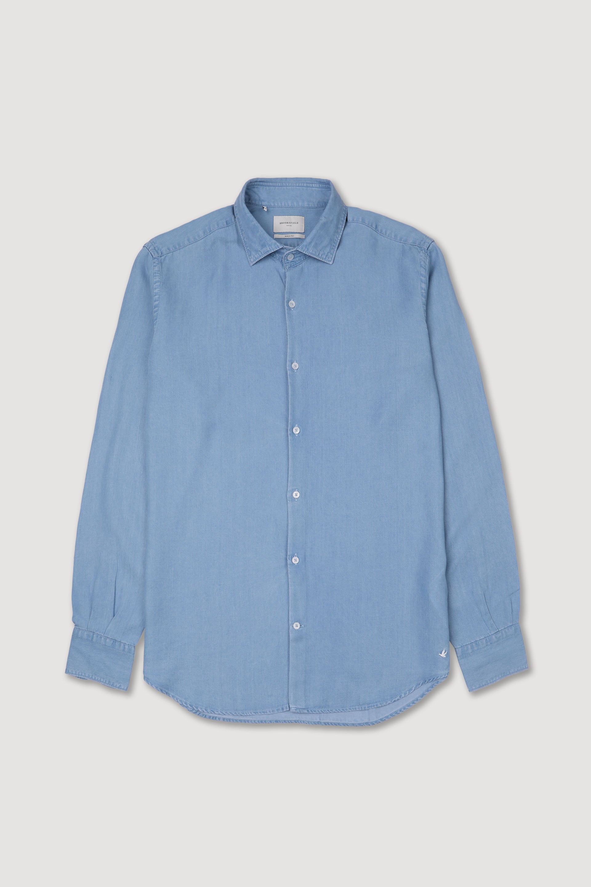CAMICIA, SLIM FIT, SPREAD COLLAR, SEERSUCKER LYOCELL UNITO, VERO INDACO - Light blue