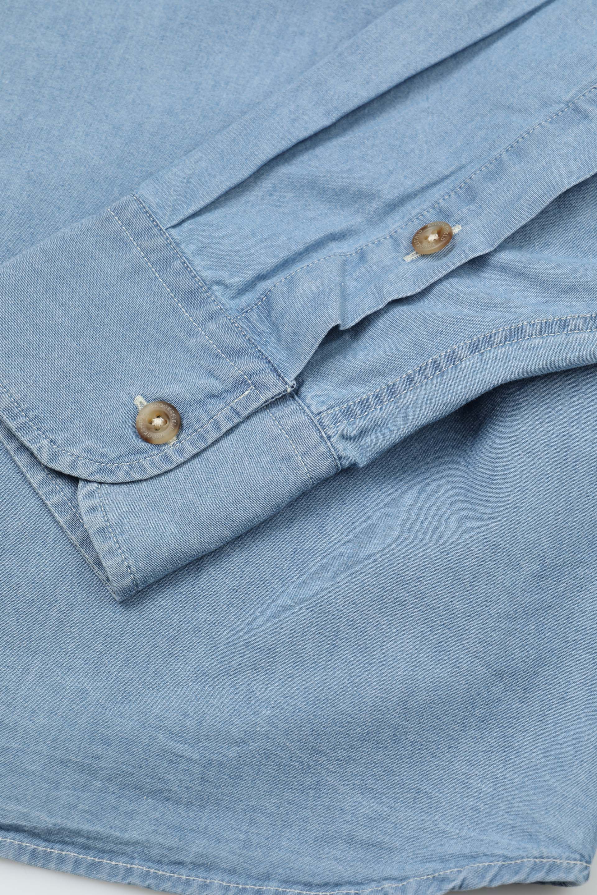 CAMICIA, SLIM FIT, BUTTON DOWN, TWILL COTONE UNITO, VERO INDACO - Bleach