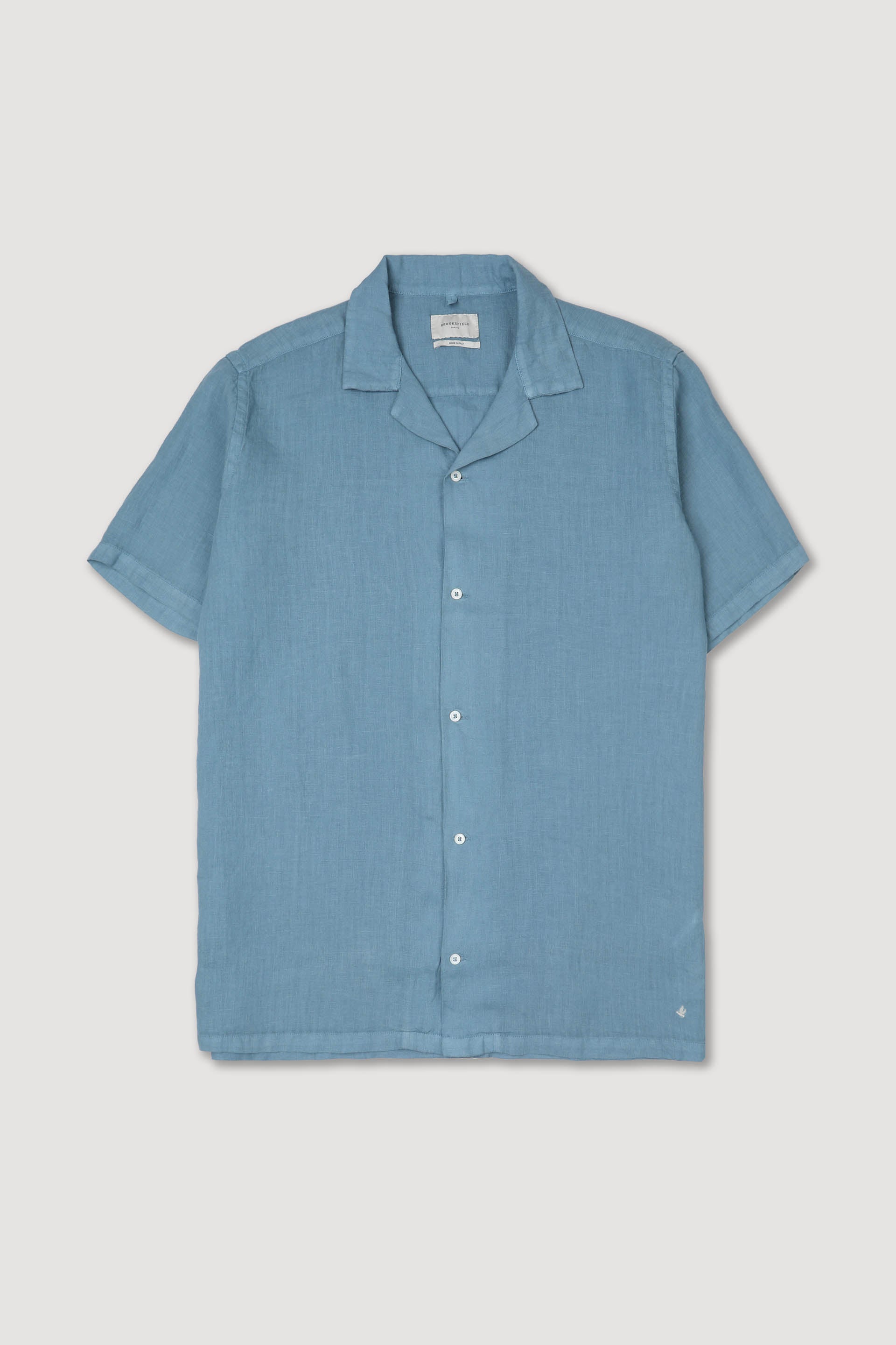 CAMICIA, MANCA CORTA, REGULAR FIT, CAMP COLLAR, TASCHINI, POPLIN LINO UNITO, TINTO CAPO SPECIALE - Igloo