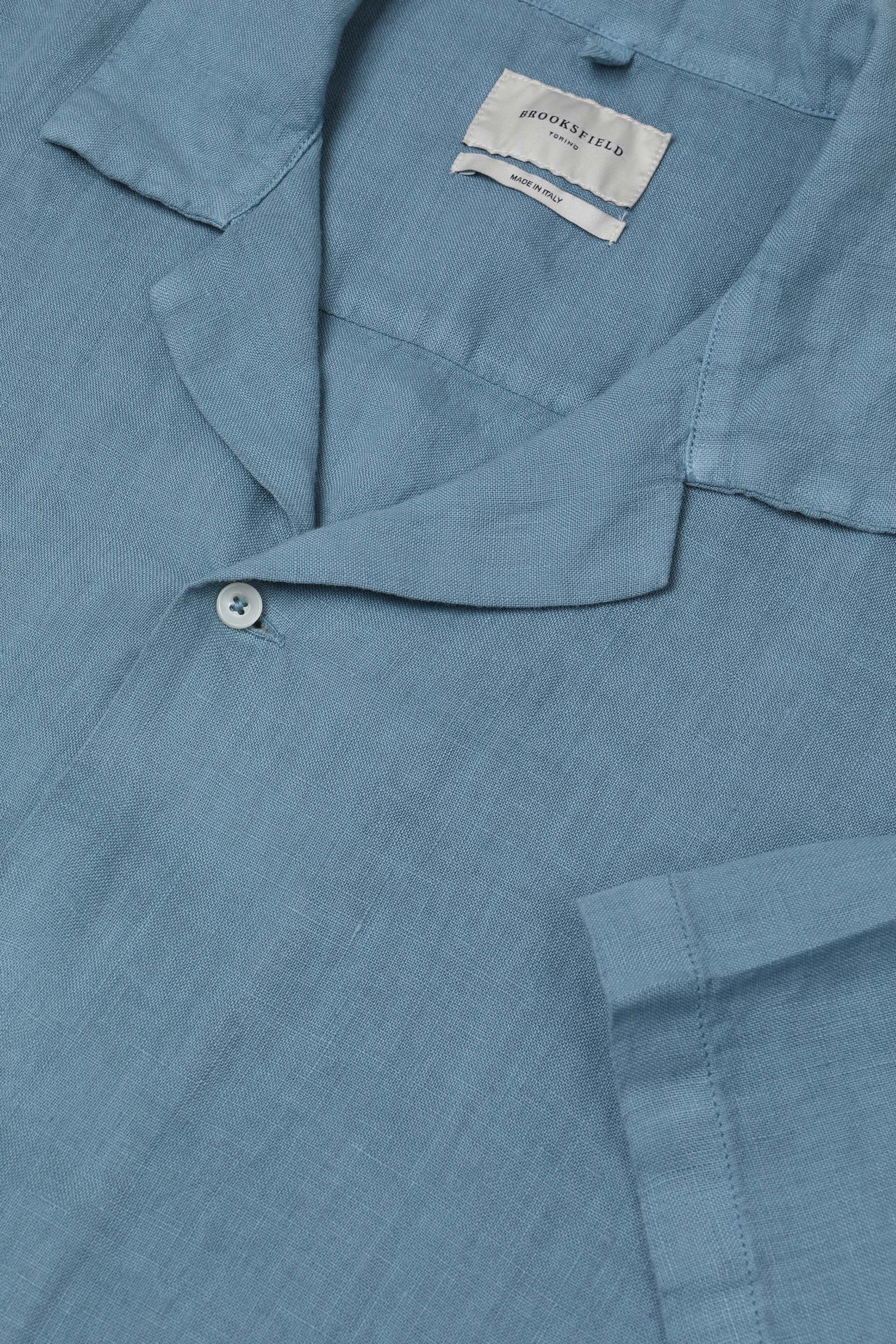 CAMICIA, MANCA CORTA, REGULAR FIT, CAMP COLLAR, TASCHINI, POPLIN LINO UNITO, TINTO CAPO SPECIALE - Igloo