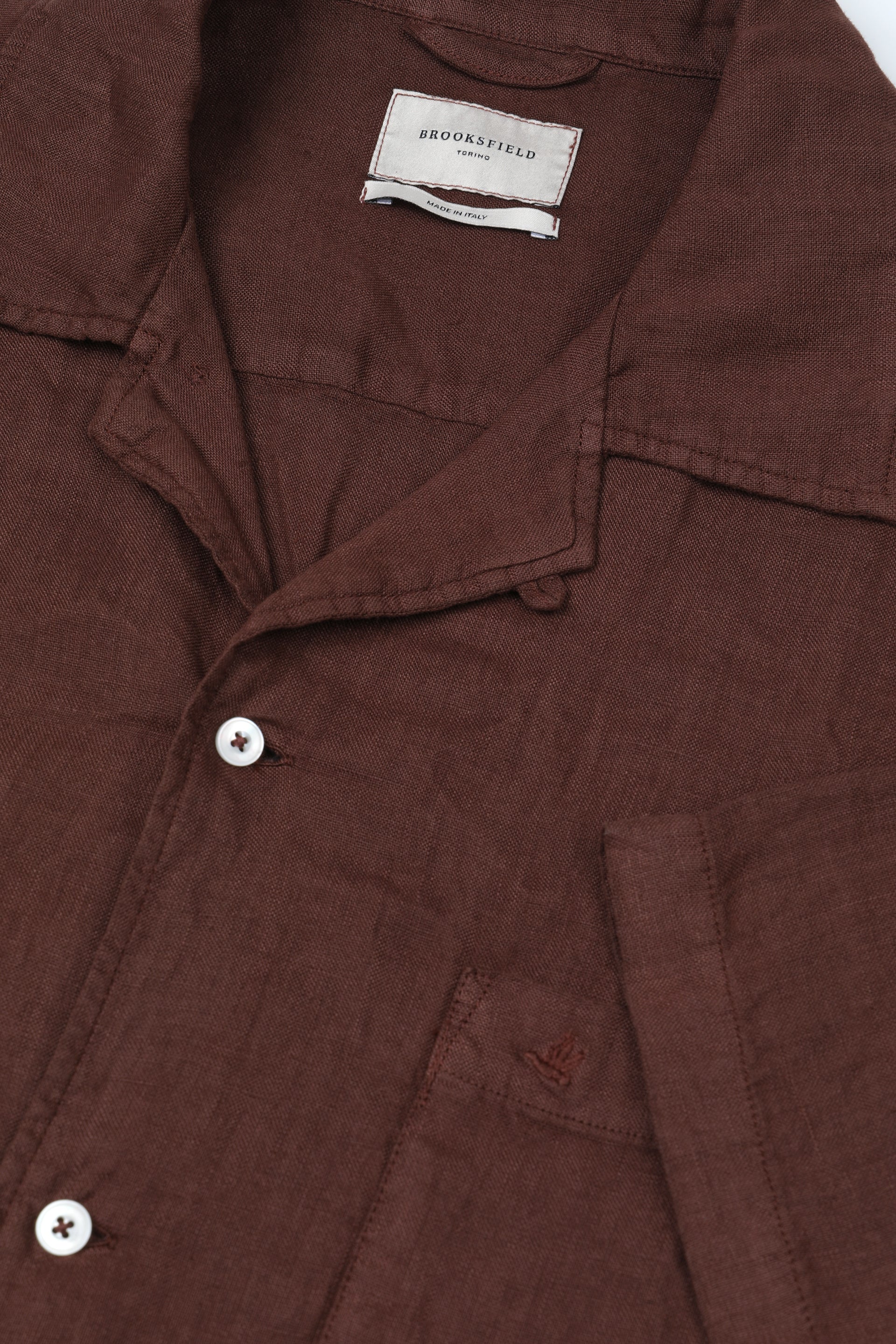 UOMO-CAMICIOTTO CAMP COLLAR CON TASCHINO, SPACCHETTI AL FONDO TESSUTO LINO TINTO CAPO YR, PICCANELLO E LOOP IN TESSUTO - Africa