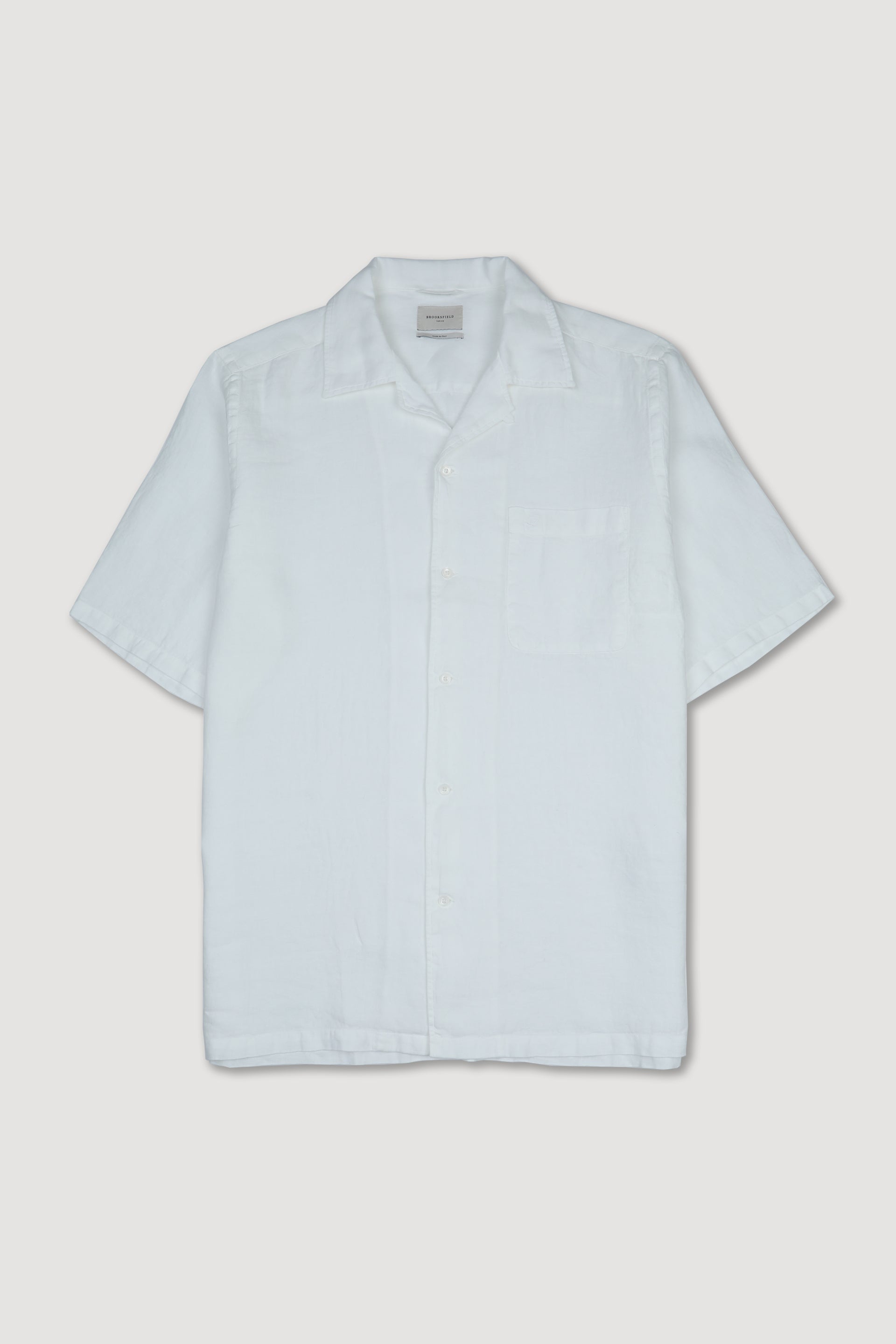 UOMO-CAMICIOTTO CAMP COLLAR CON TASCHINO, SPACCHETTI AL FONDO TESSUTO LINO TINTO CAPO YR, PICCANELLO E LOOP IN TESSUTO - Off white