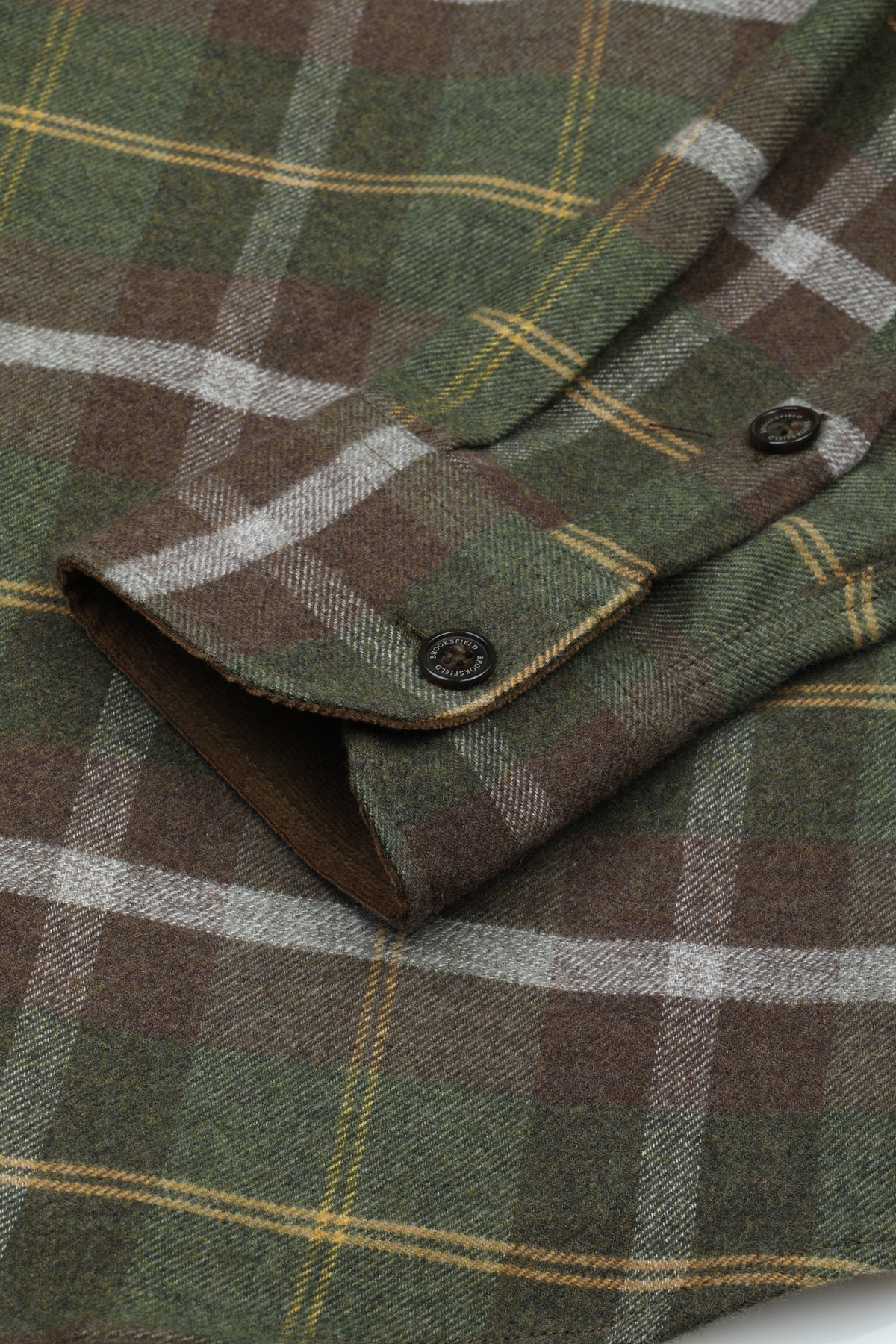 Camicia in flanella di cotone fantasia quadro con taschino, vestibilità over. Verde - Militare/Marrone/Senape