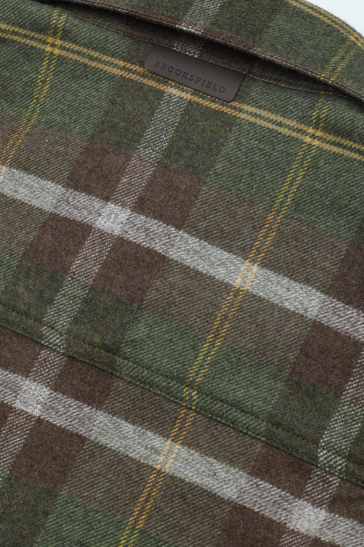 Camicia in flanella di cotone fantasia quadro con taschino, vestibilità over. Verde - Militare/Marrone/Senape