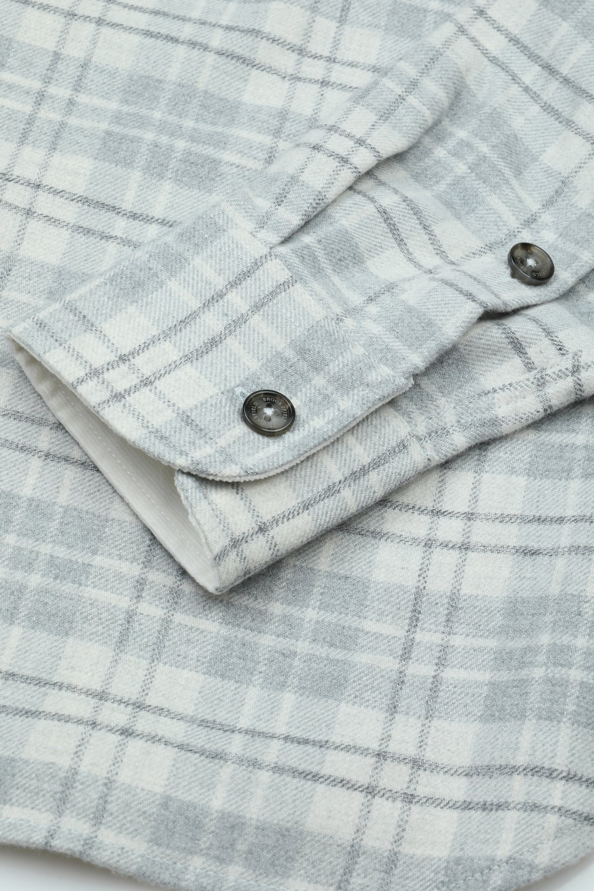 Camicia in flanella di cotone fantasia quadro con taschino, vestibilità over. Grigio - Grigrio melange/Perla
