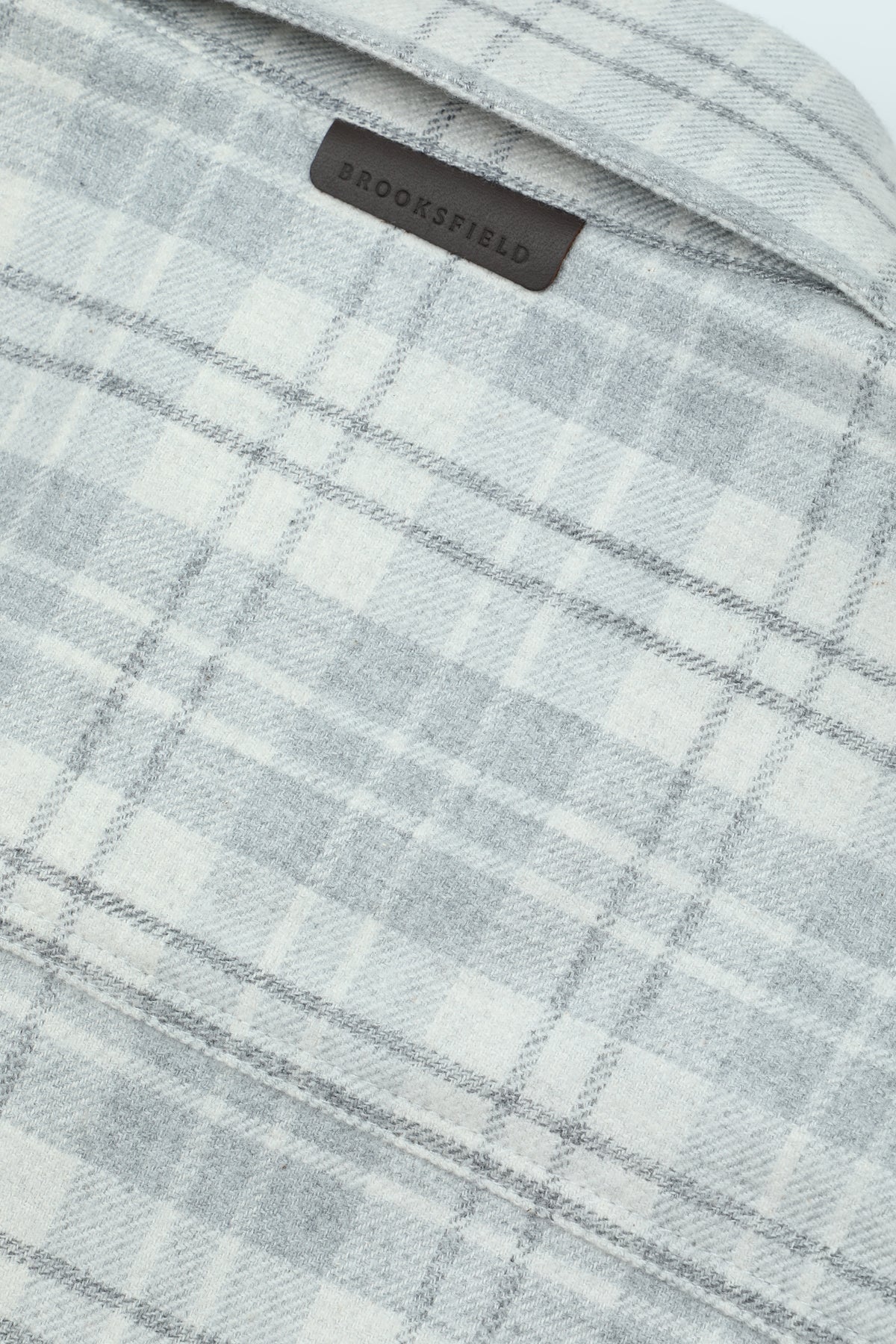 Camicia in flanella di cotone fantasia quadro con taschino, vestibilità over. Grigio - Grigrio melange/Perla