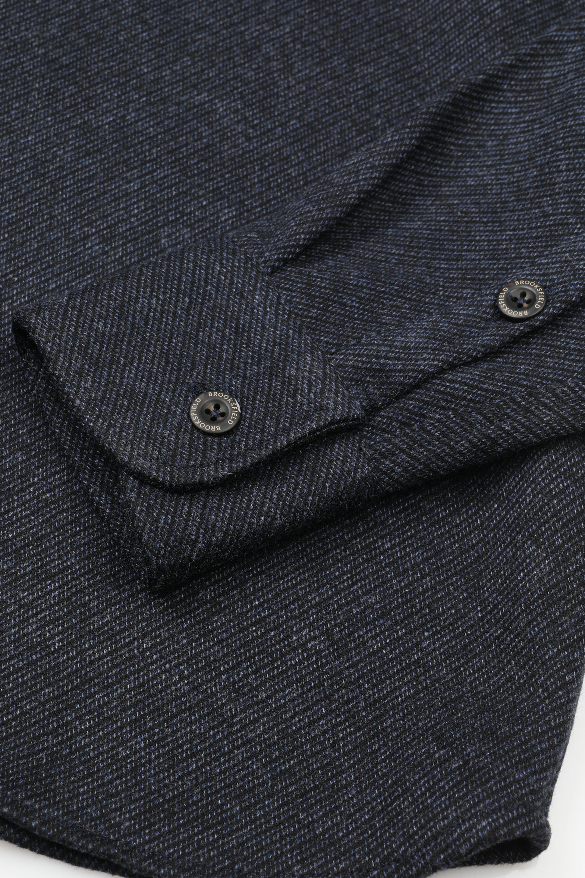 UOMO-CAMICIA OVER M/L, TASCHE AL PETTO, CLASSICA, TESSUTO JERSEY DIAGONALE MISTO VISCOSA STRETCH. CONTRASTI IN VELLUTINO TINTO PEZZA - Blu/nero