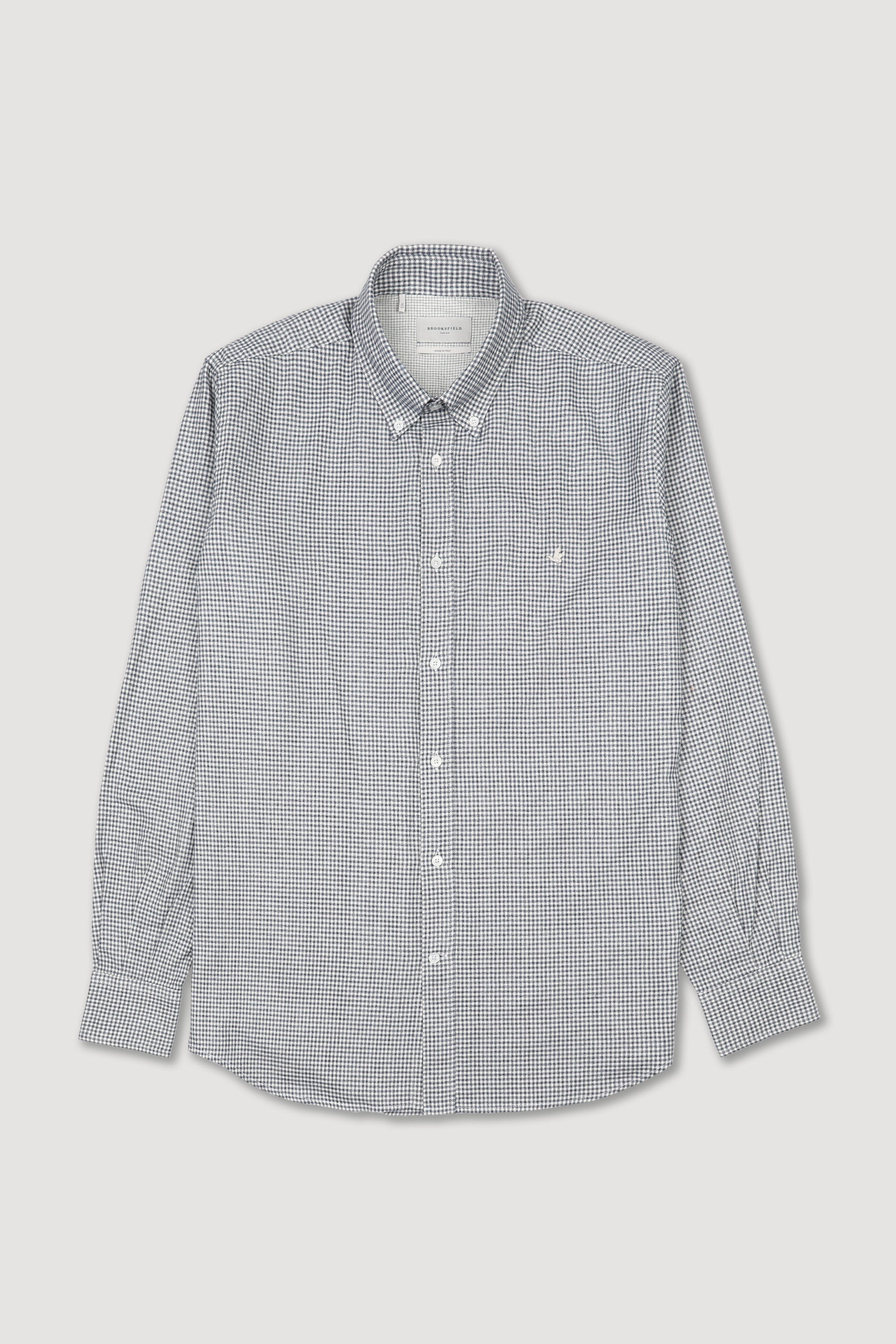 UOMO-CAMICIA (REGULAR FIT) M/L CLUB COLLAR LAVATA TWILL DI COTONE FANTASIA VICHY. CONTRASTI FANTASIA QUADRETTO - Aviazione/latte