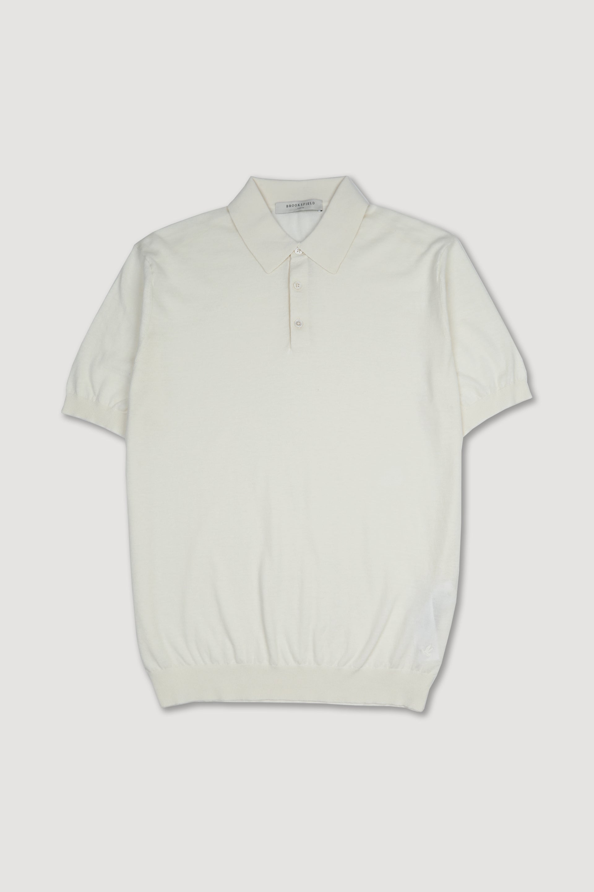Polo manica corta in cotone compact. Latte - Panna