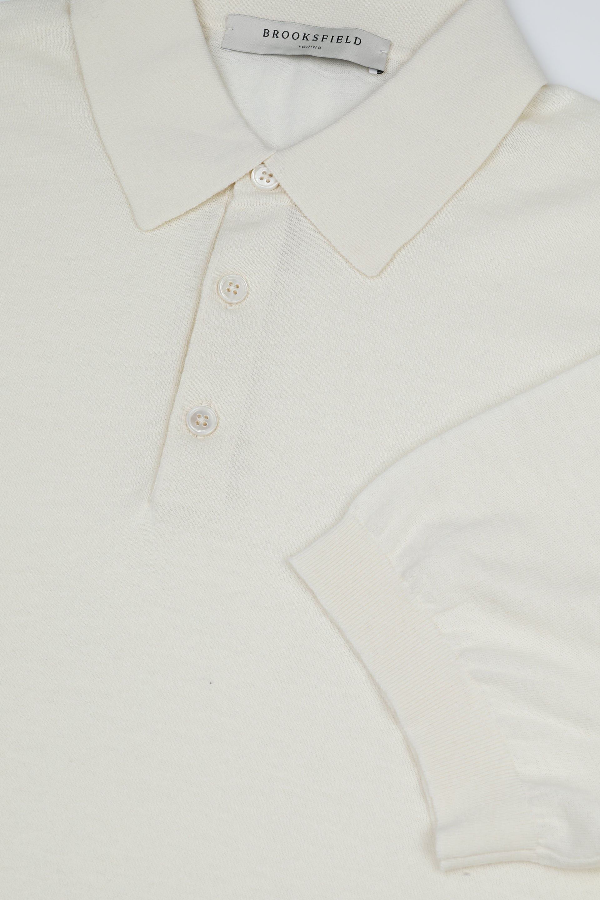 Polo manica corta in cotone compact. Latte - Panna