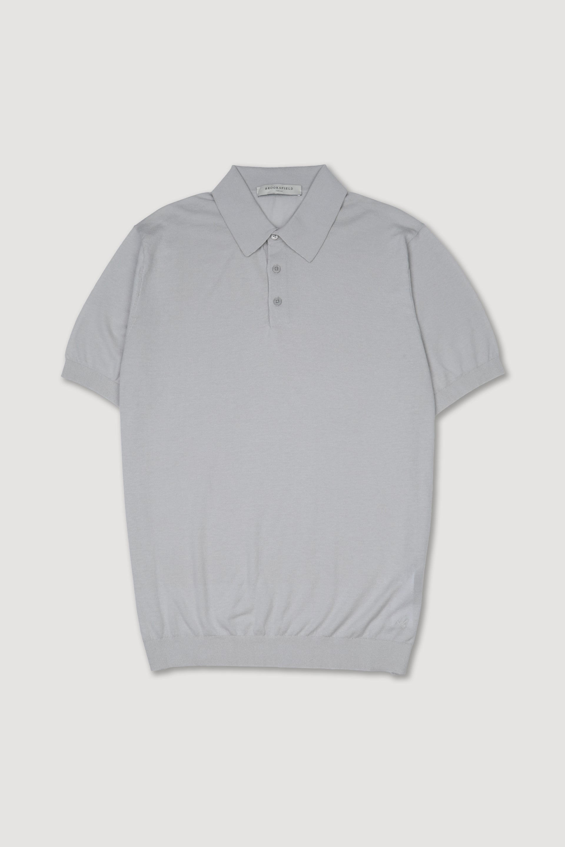 Polo manica corta in cotone compact. Grigio - Vapore